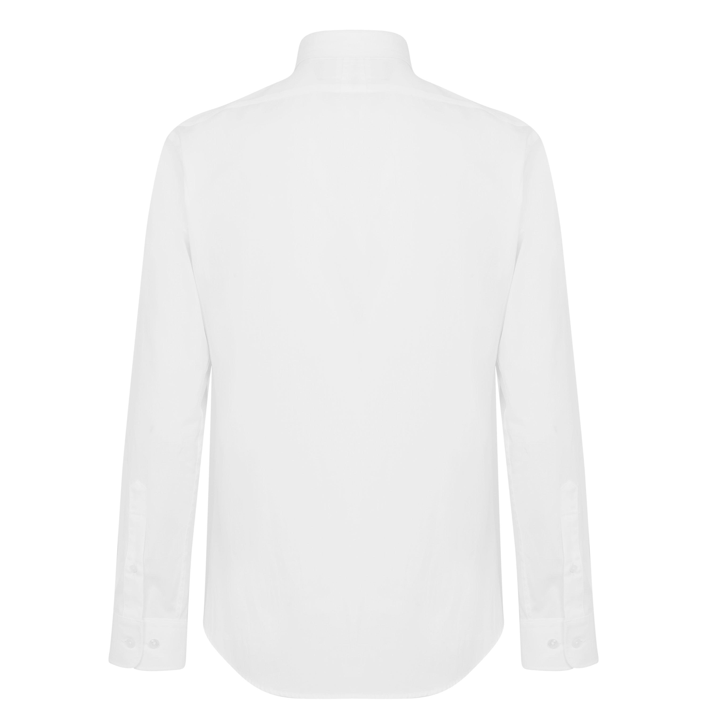 White 01 - Haines and Bonner - Men's Cotton Long Sleeve Slim Fit Shirt - 6