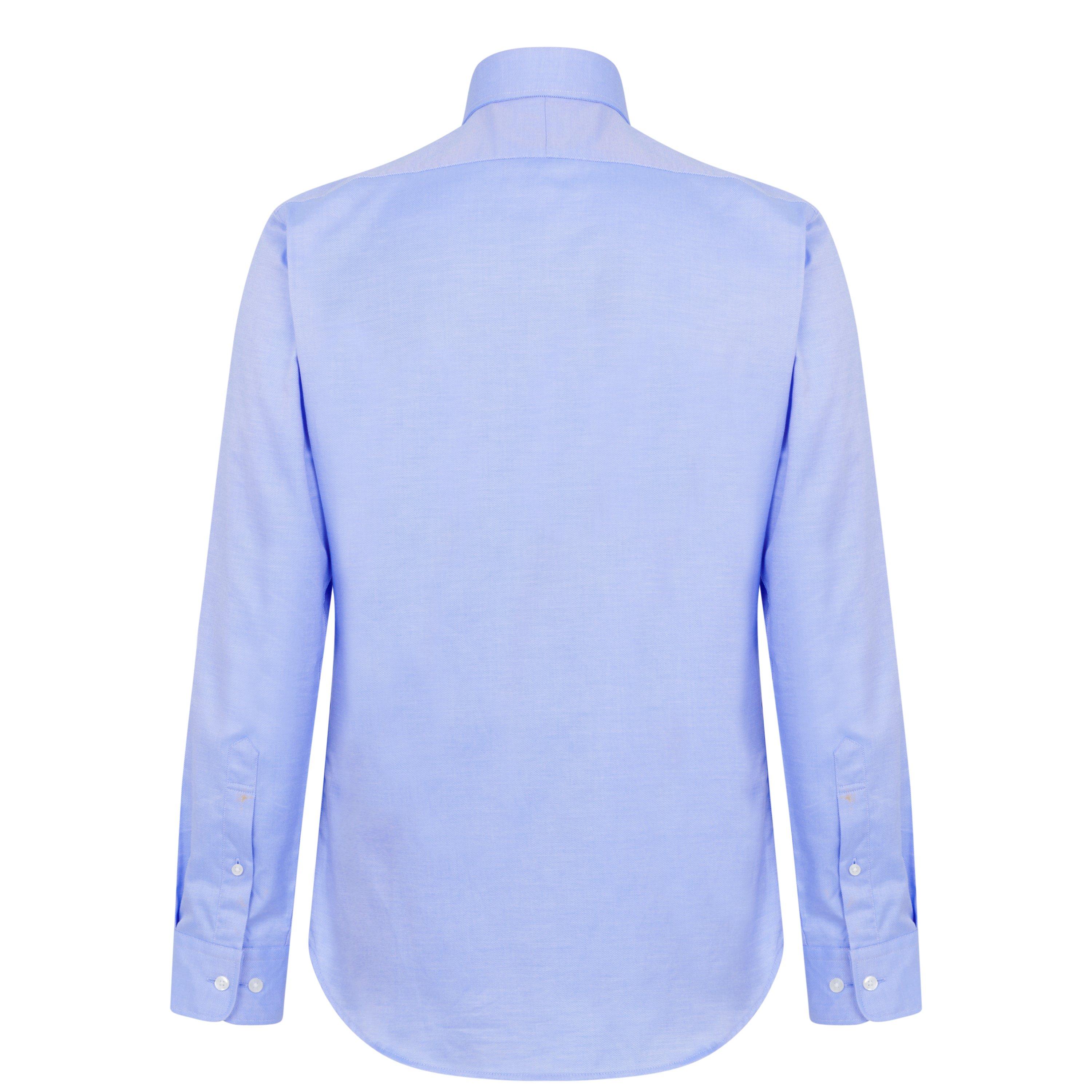 Blue 26 - Haines and Bonner - Edward Slim Fit Cutaway Collar Twill Shirt - 6
