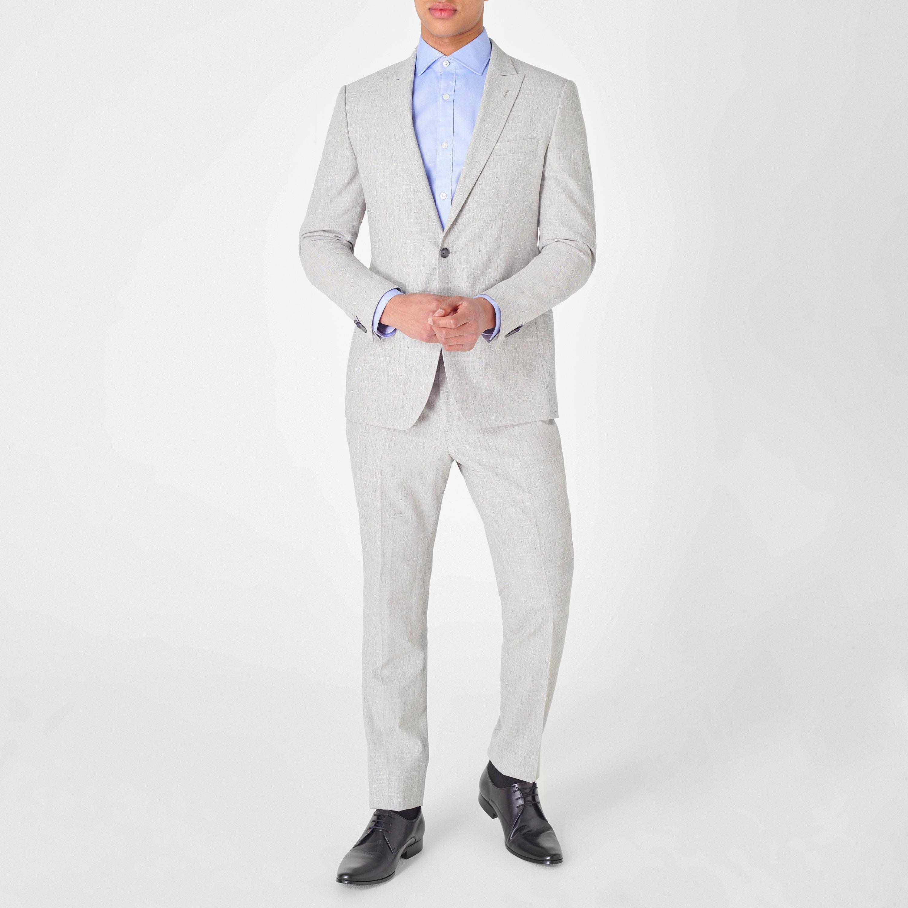 Blue 26 - Haines and Bonner - Edward Slim Fit Cutaway Collar Twill Shirt - 3