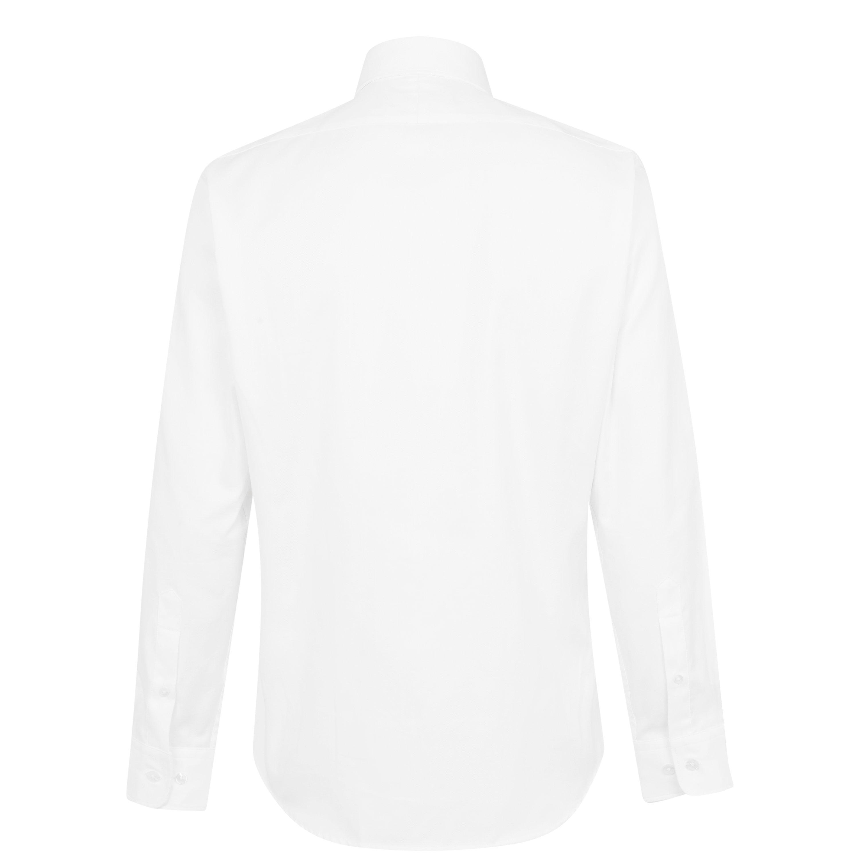White 01 - Haines and Bonner - Frederick Tailored Fit Cutaway Collar Cotton Twill Shirt - 6