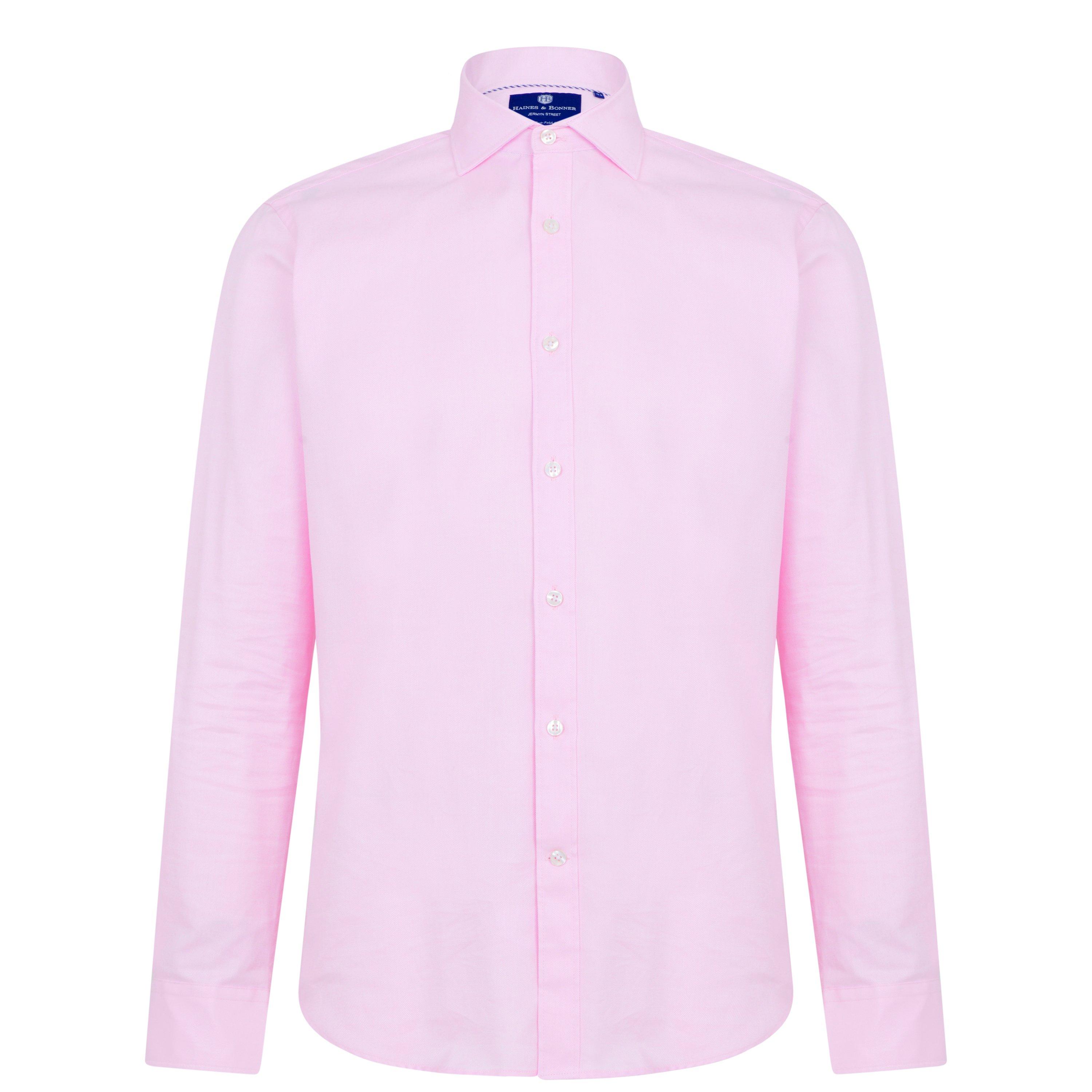 Pink 72 - Haines and Bonner - Frederick Tailored Fit Cutaway Collar Cotton Twill Shirt - 1