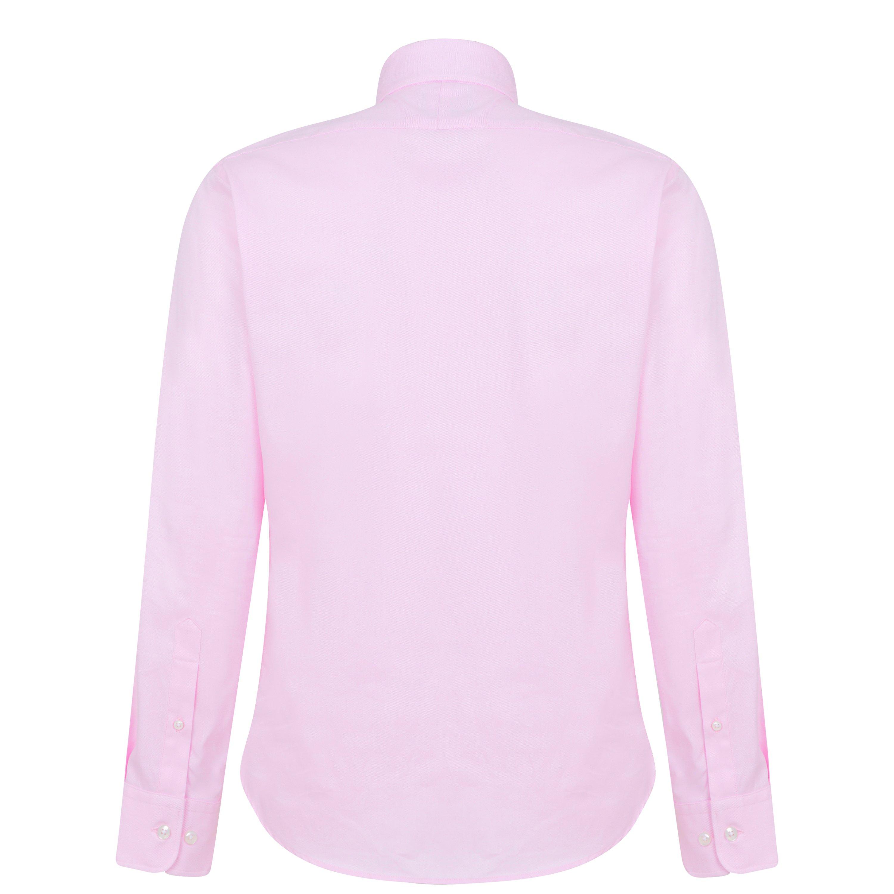 Pink 72 - Haines and Bonner - Frederick Tailored Fit Cutaway Collar Cotton Twill Shirt - 2