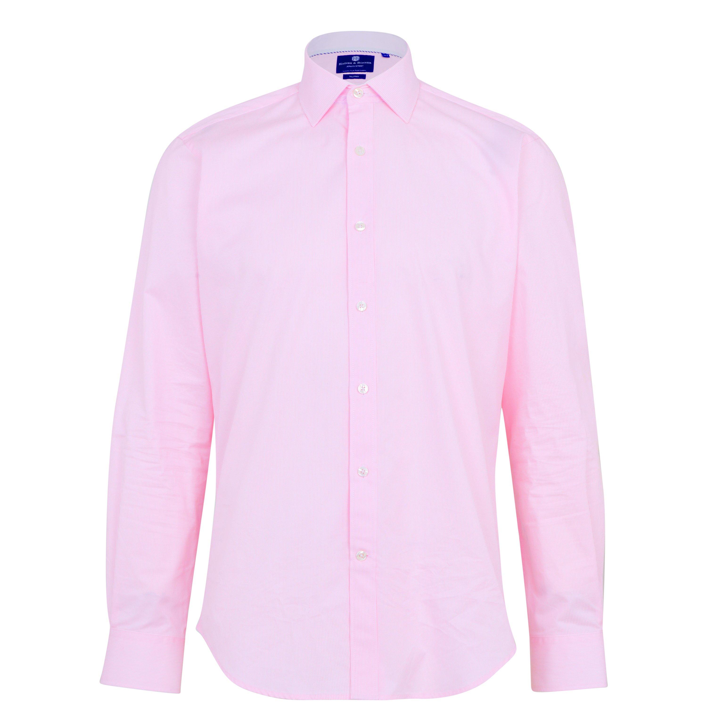 Men's Stripe Poplin Cotton Long Sleeve Shirt