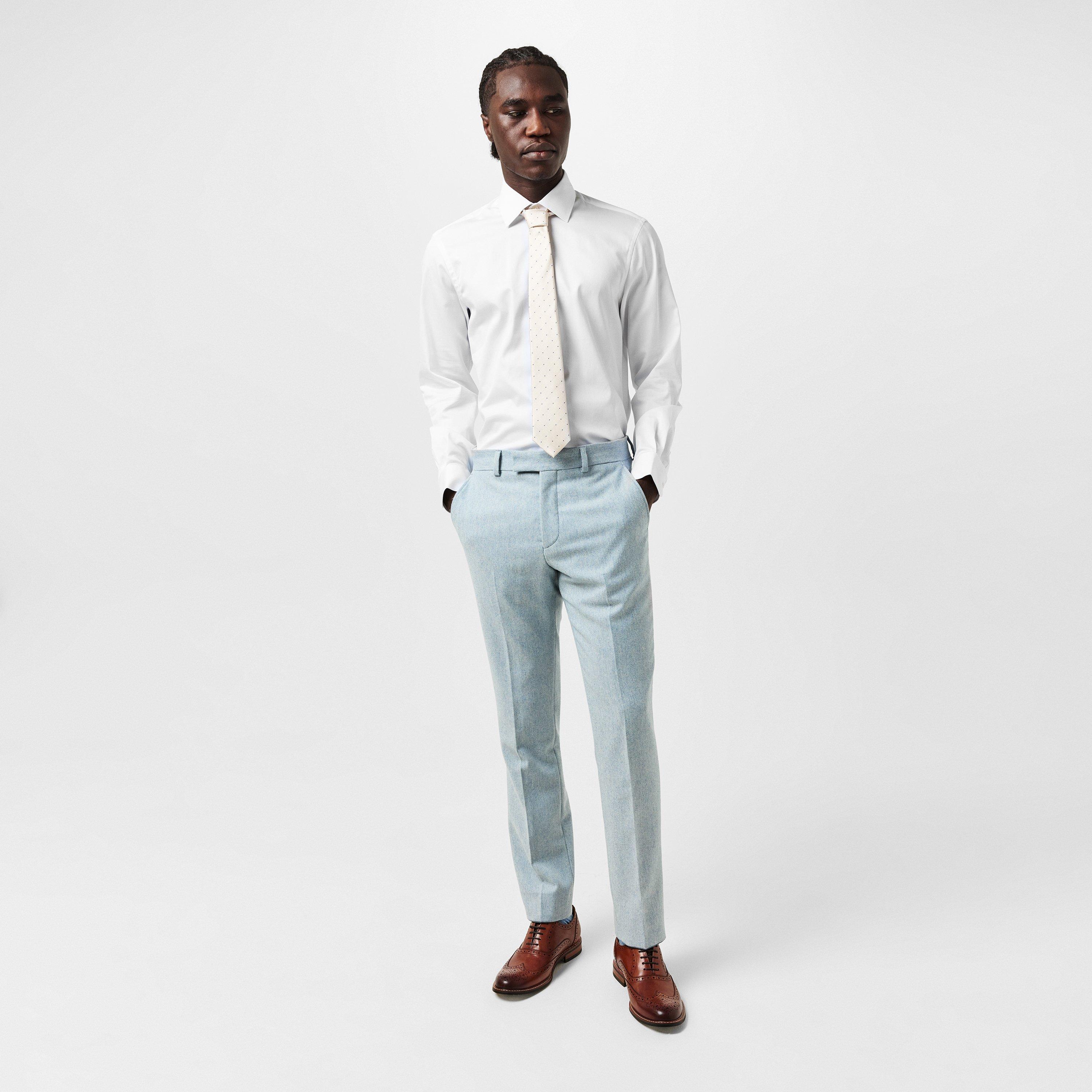 White 01 - Haines and Bonner - Hugh Slim Fit Sateen Shirt - 6