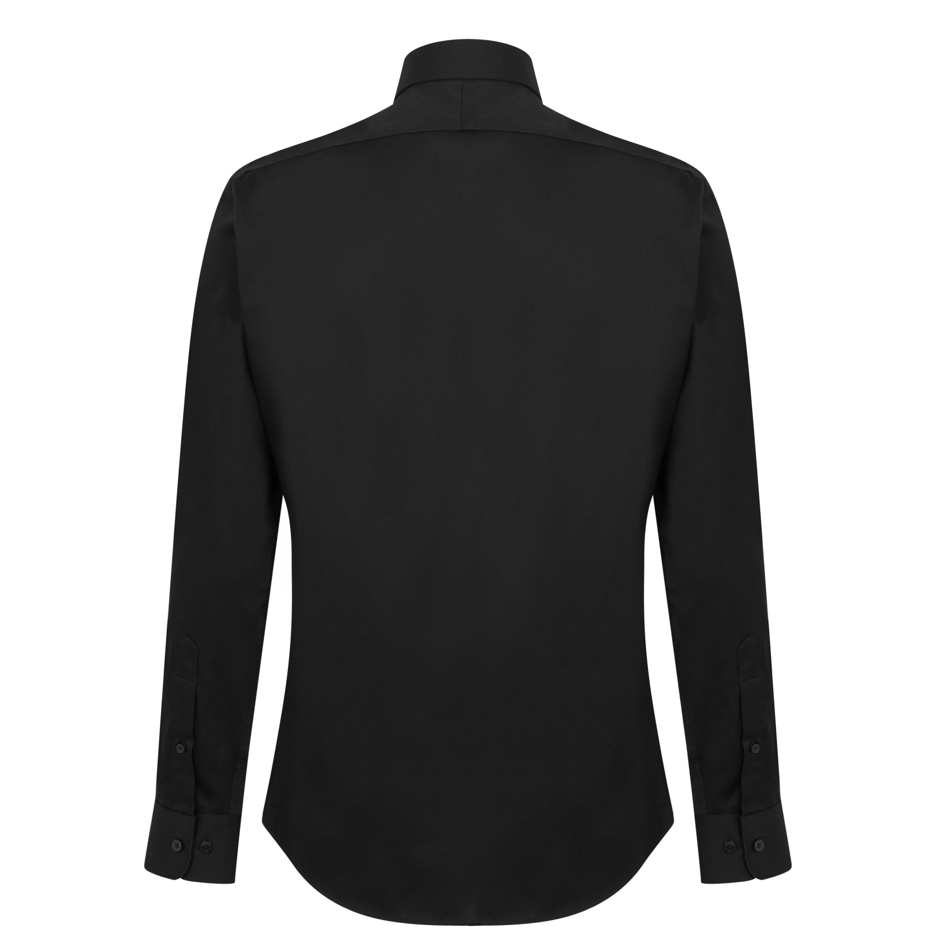 Black 09 - Haines and Bonner - Hugh Slim Fit Sateen Shirt - 2