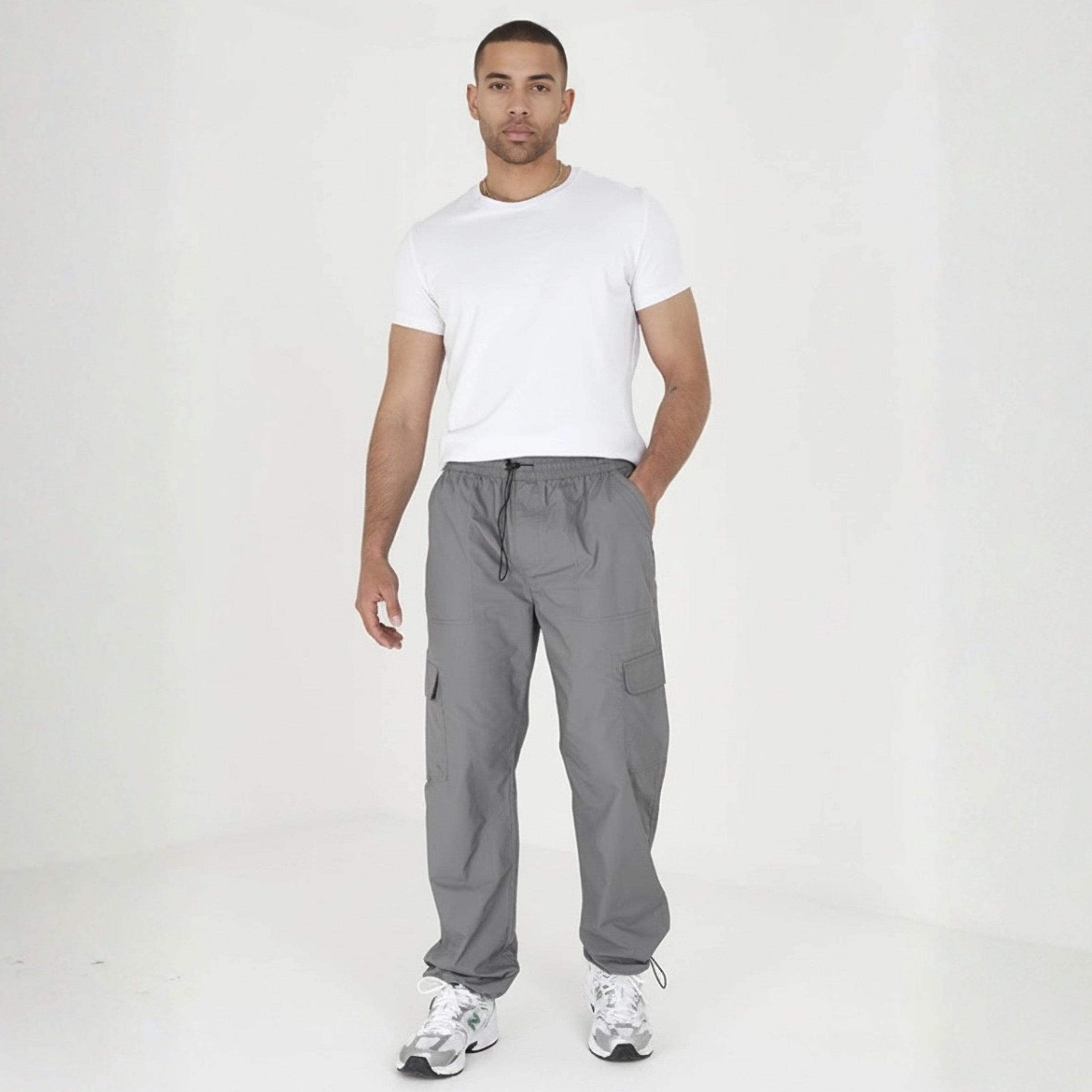 Dk Grijs - Brave Soul - BS Mens Cotton Poplin Cargo Pant with Adjustable Hem - 4