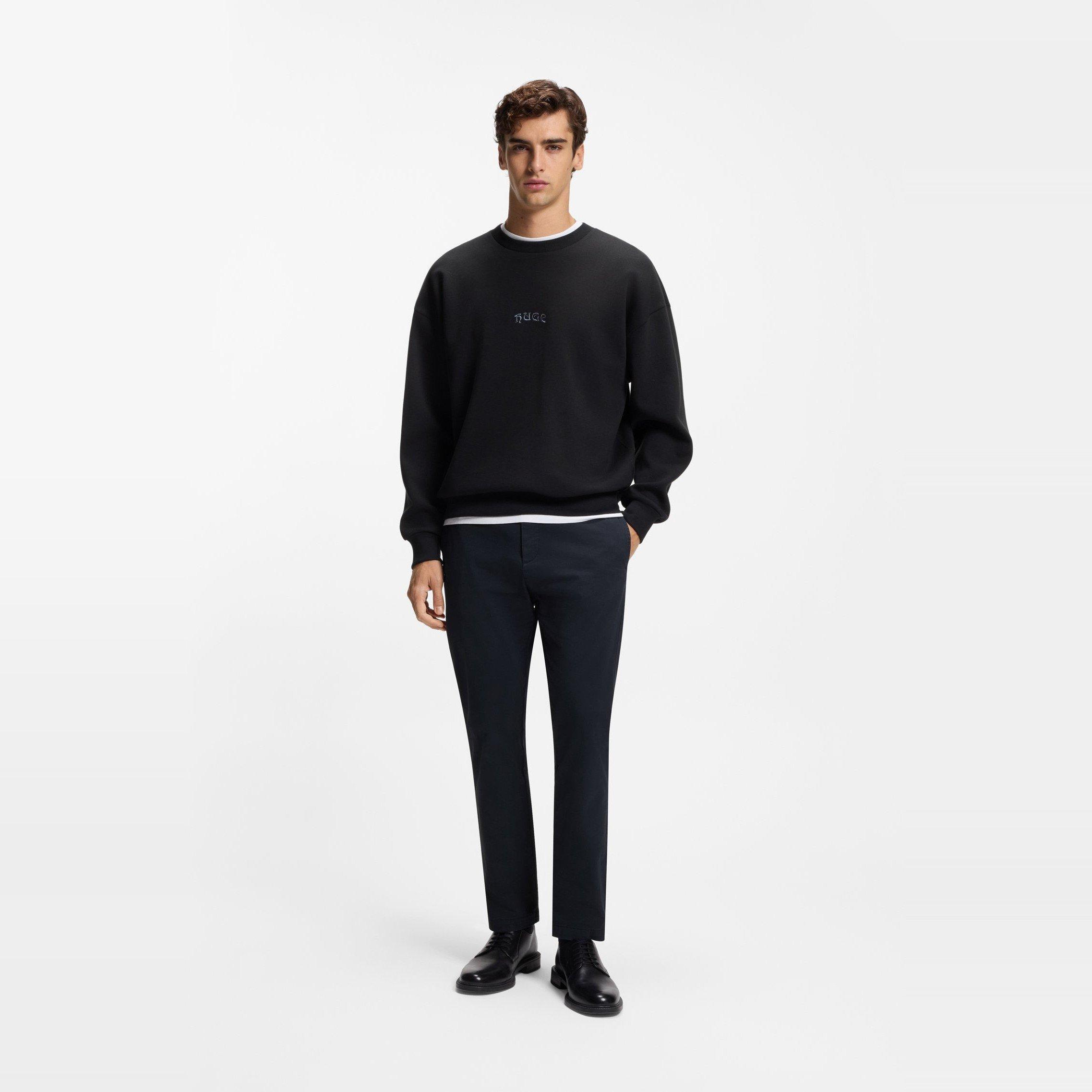 Dark Blue - Hugo - Men's David251D Cotton Mid-Rise Chinos - 5