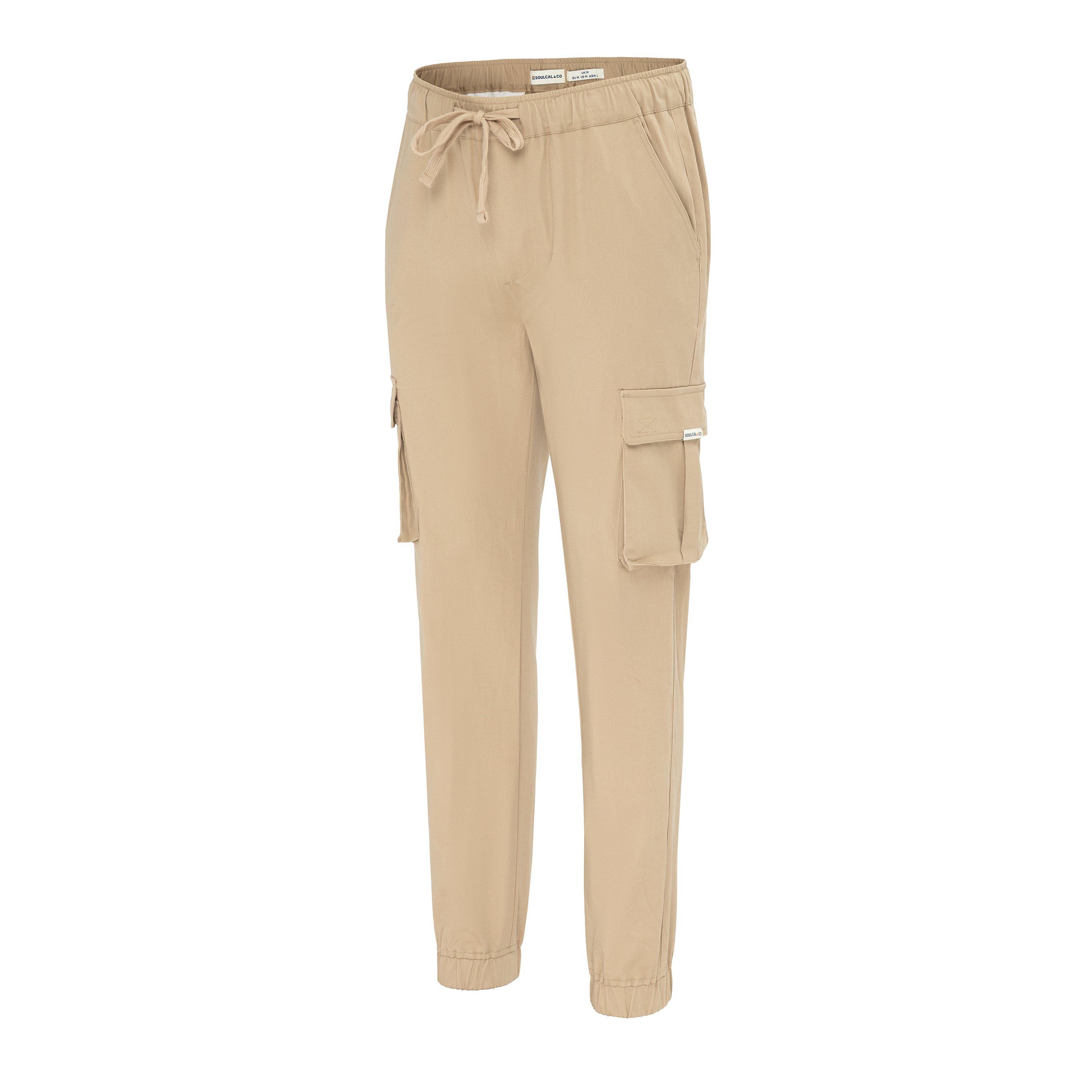 Beige - SoulCal - Cargo Trousers Mens - 3