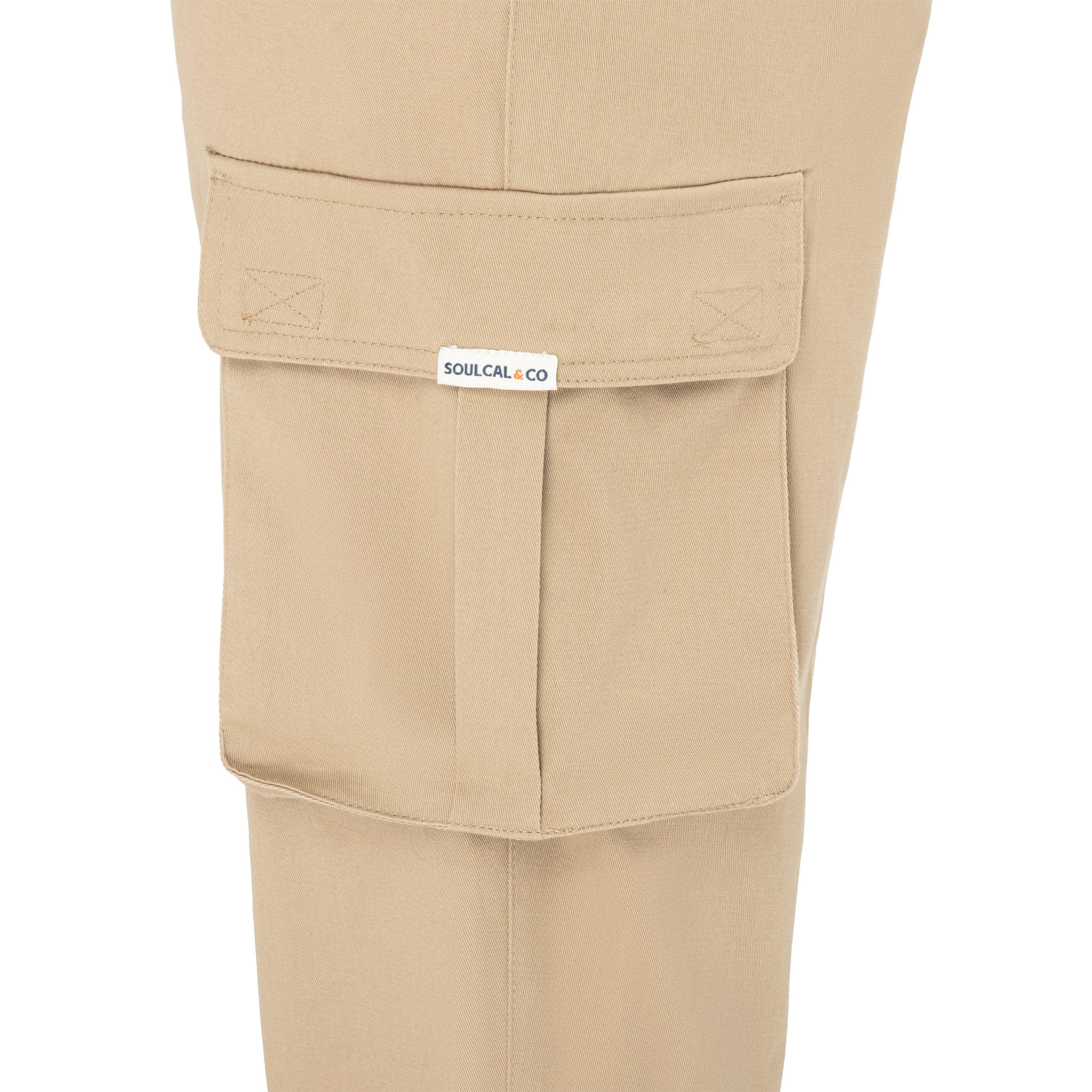 Beige - SoulCal - Cargo Trousers Mens - 5