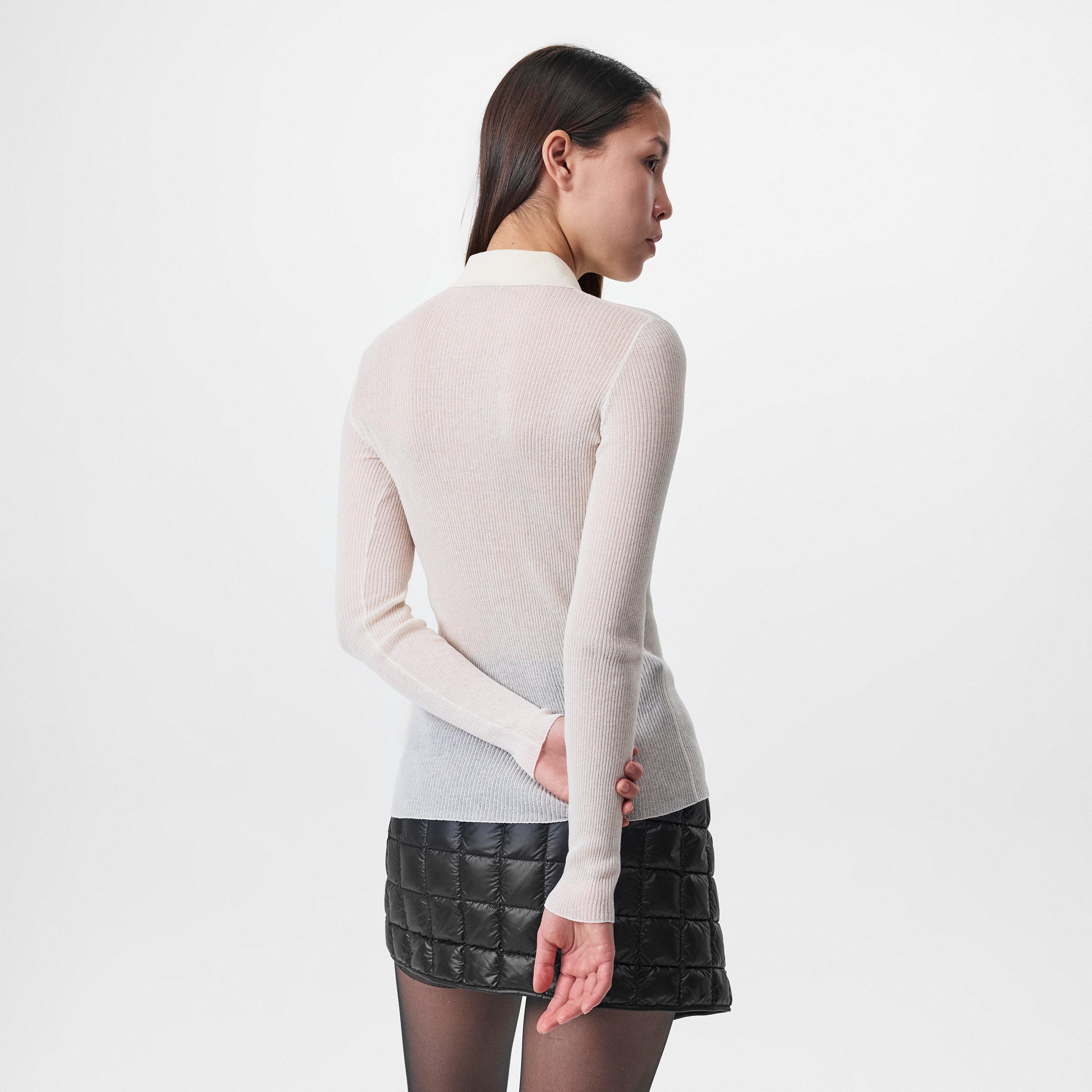 White 035 - Moncler - Long Sleeve Logo Polo Shirt - 4