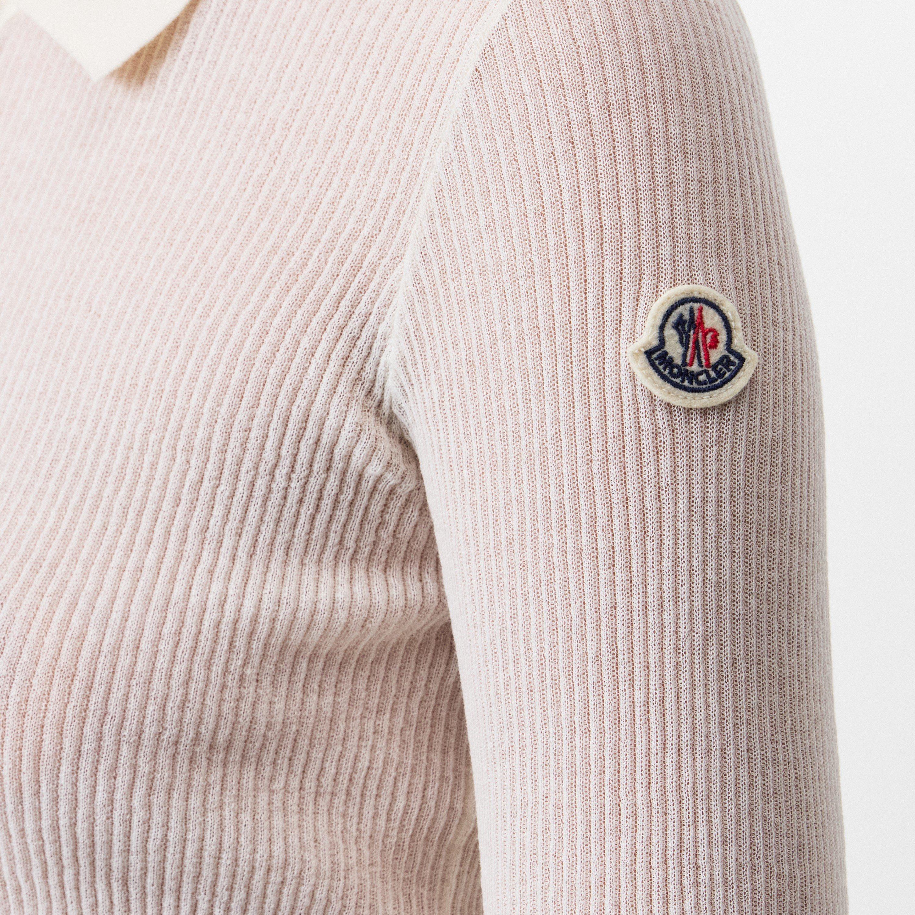 White 035 - Moncler - Long Sleeve Logo Polo Shirt - 5