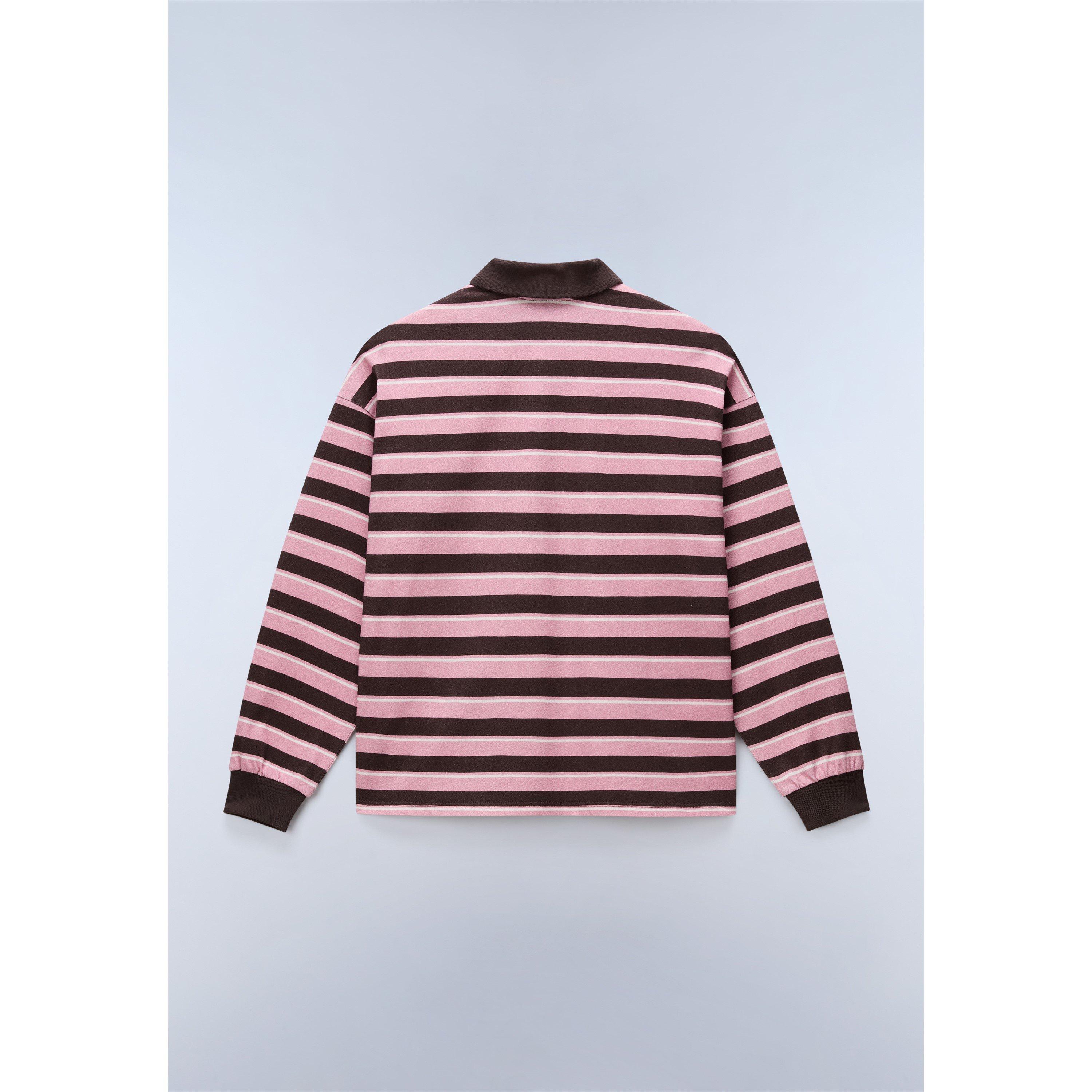 Brown/Pink - Napapijri - Napa Lehua Long Sleeve Polo Womens - 2