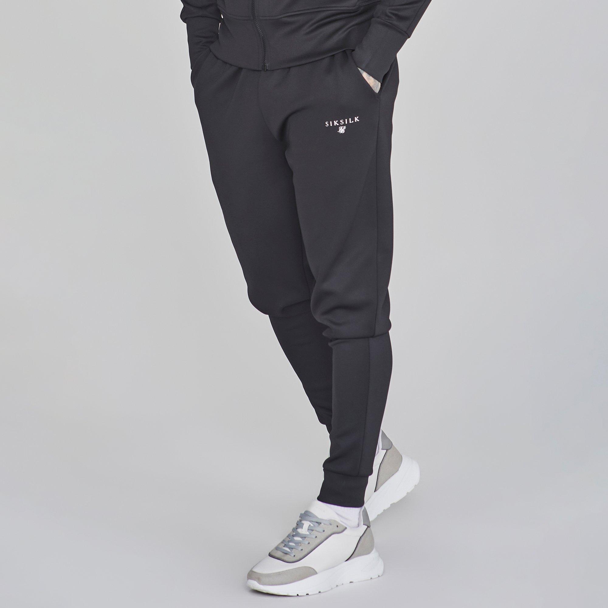 Black - SikSilk - Men's Sik Silk Essentials Closed Hem Poly Joggers - 1