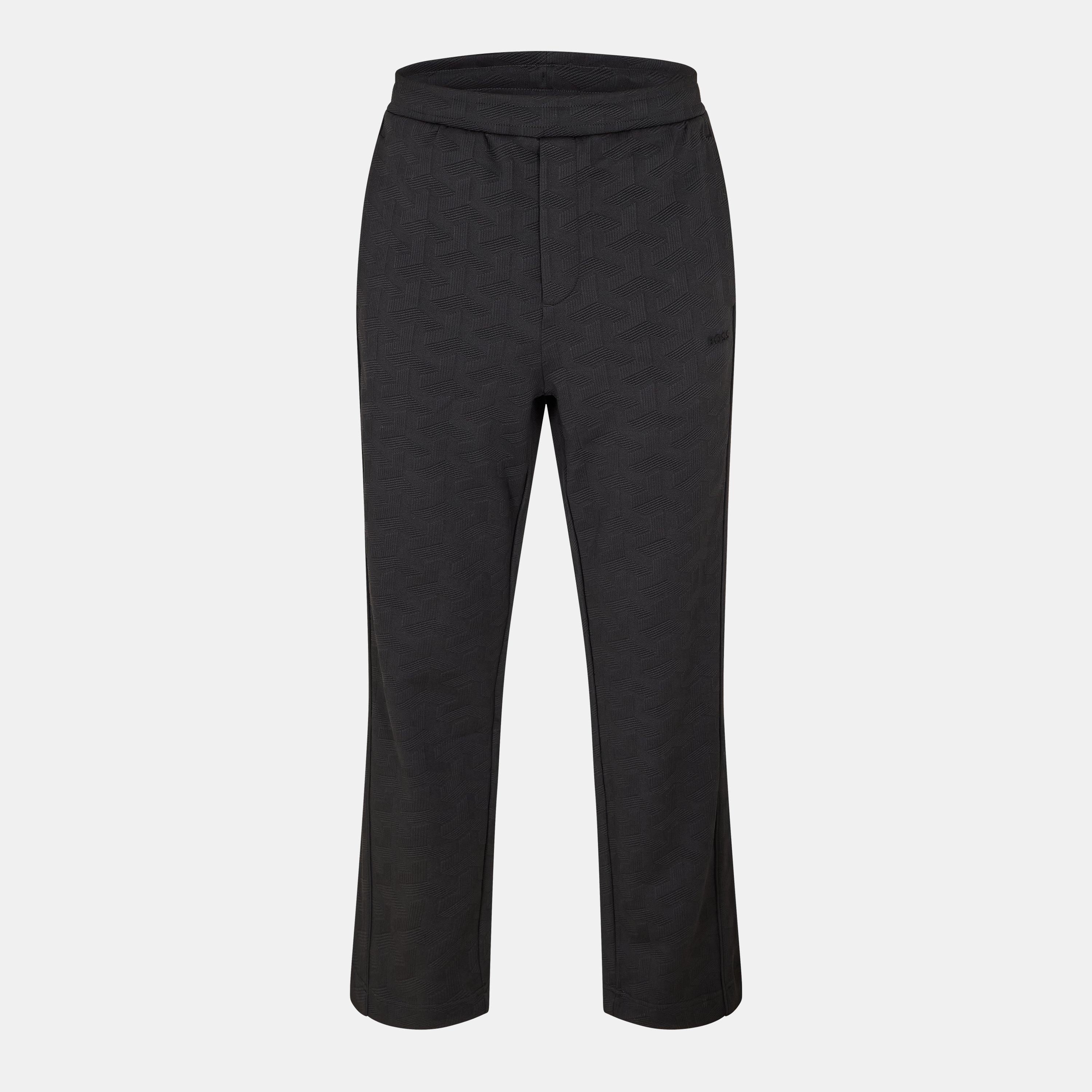 Black 001 - Boss - Men's HBG Mirror Pants Open Hem Jogging Bottoms - 1