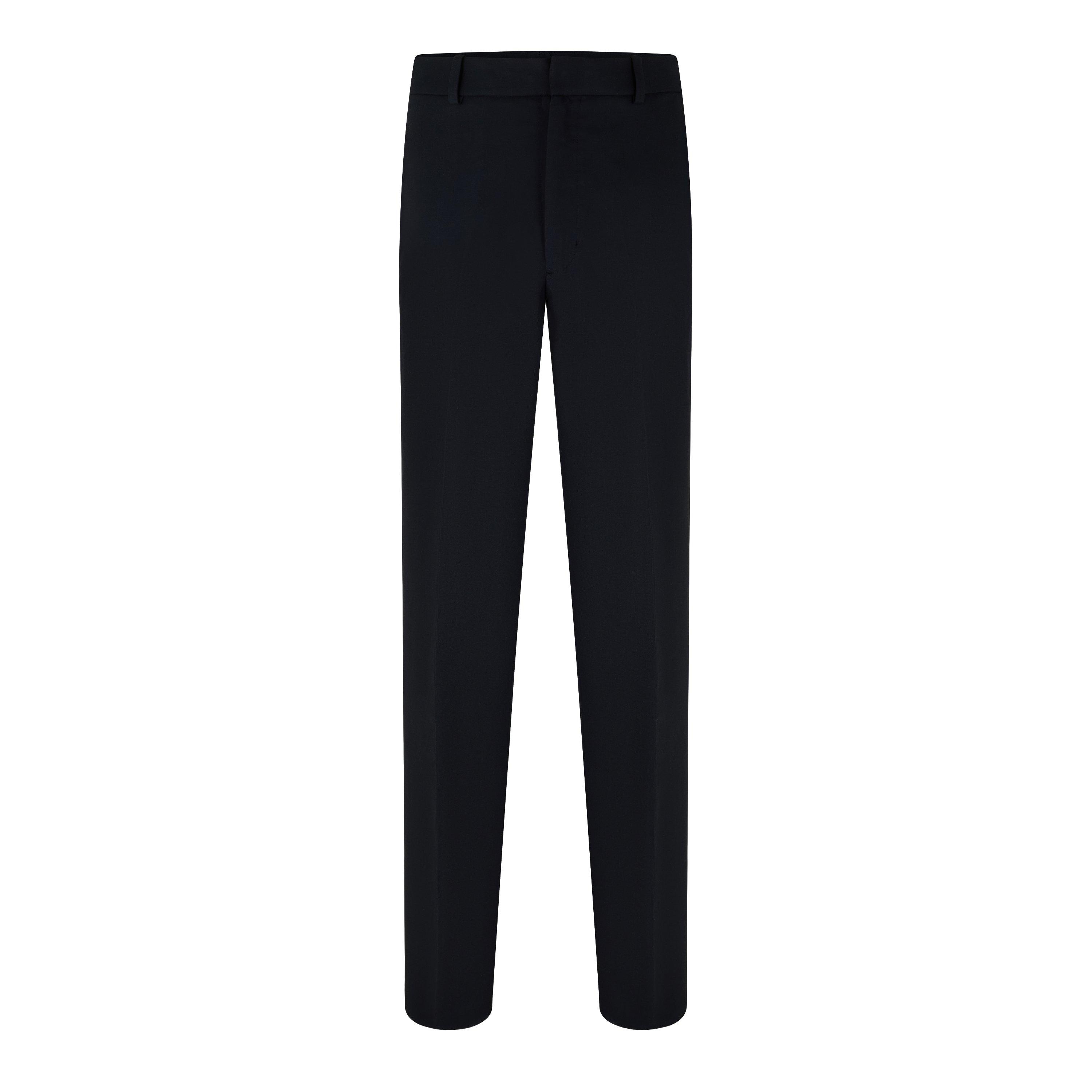 Black - Off White - Men's High Waisted Straight Leg Trousers - 1