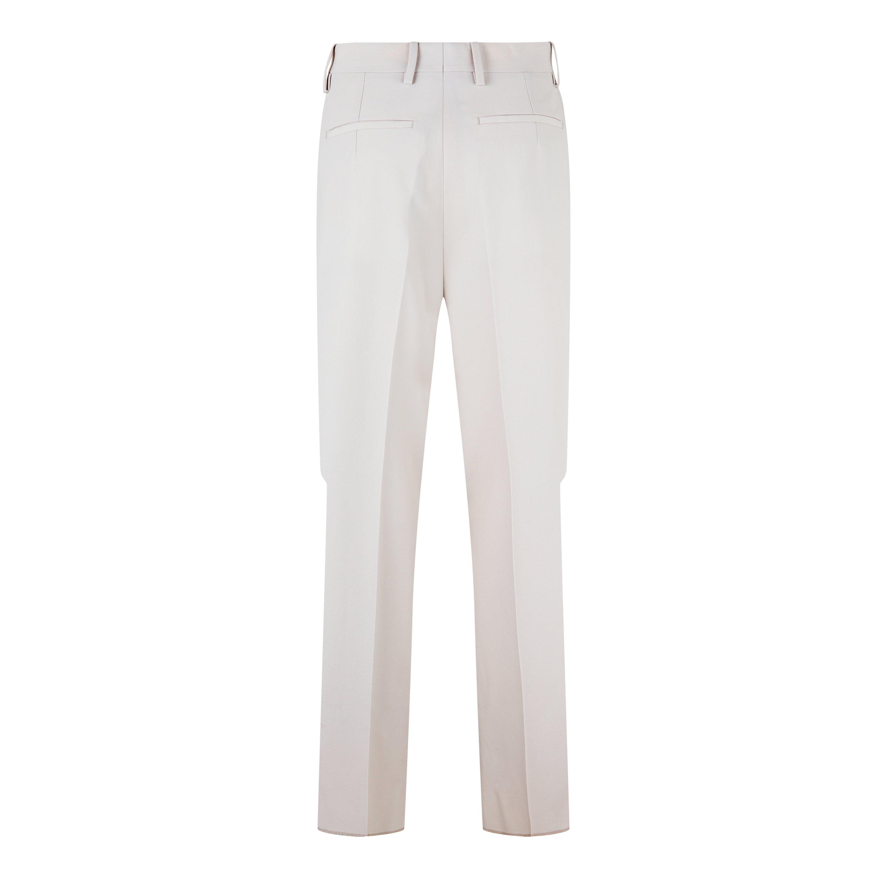 Knochen - Off White - Men's Double Layer Straight Trousers with Unique Detailing - 2