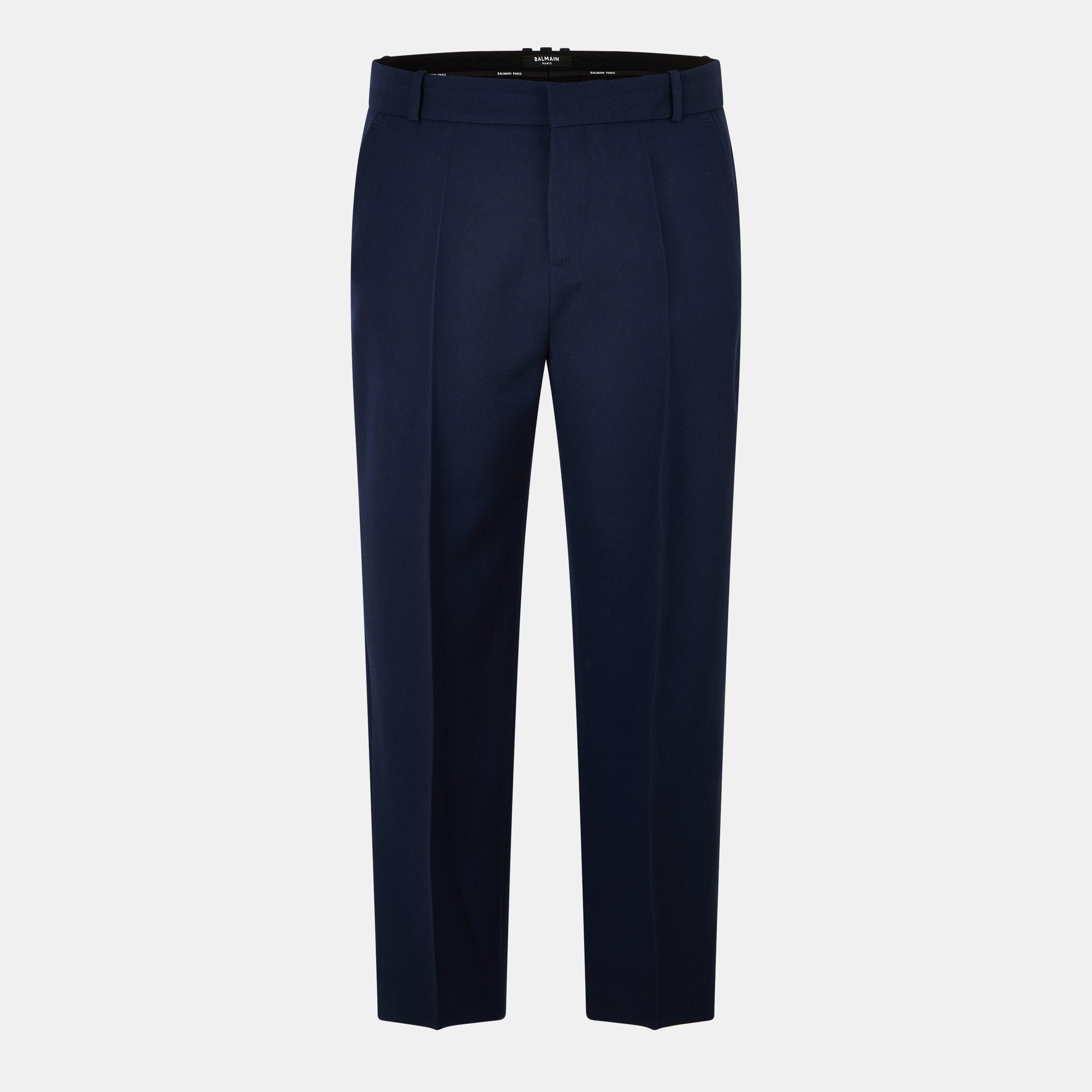 Balmain Men's Tailor Straight Leg Trouser - Navy - M