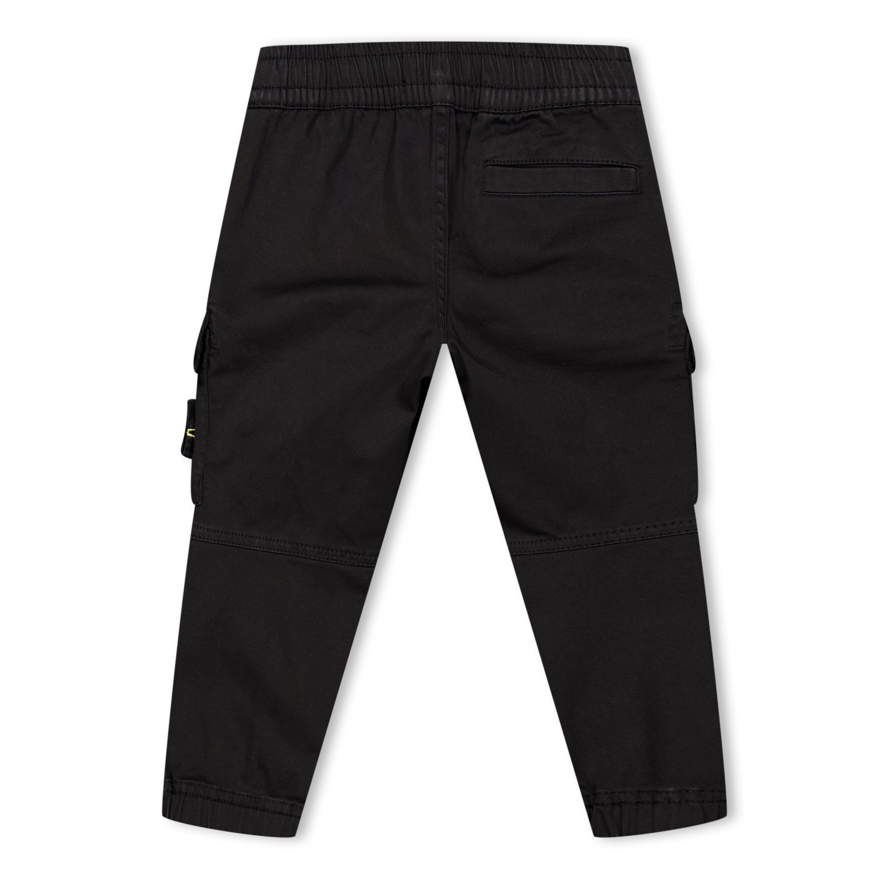 Black V0029 - Stone Island - Boys' Plain Cotton Cargo Trousers - 2