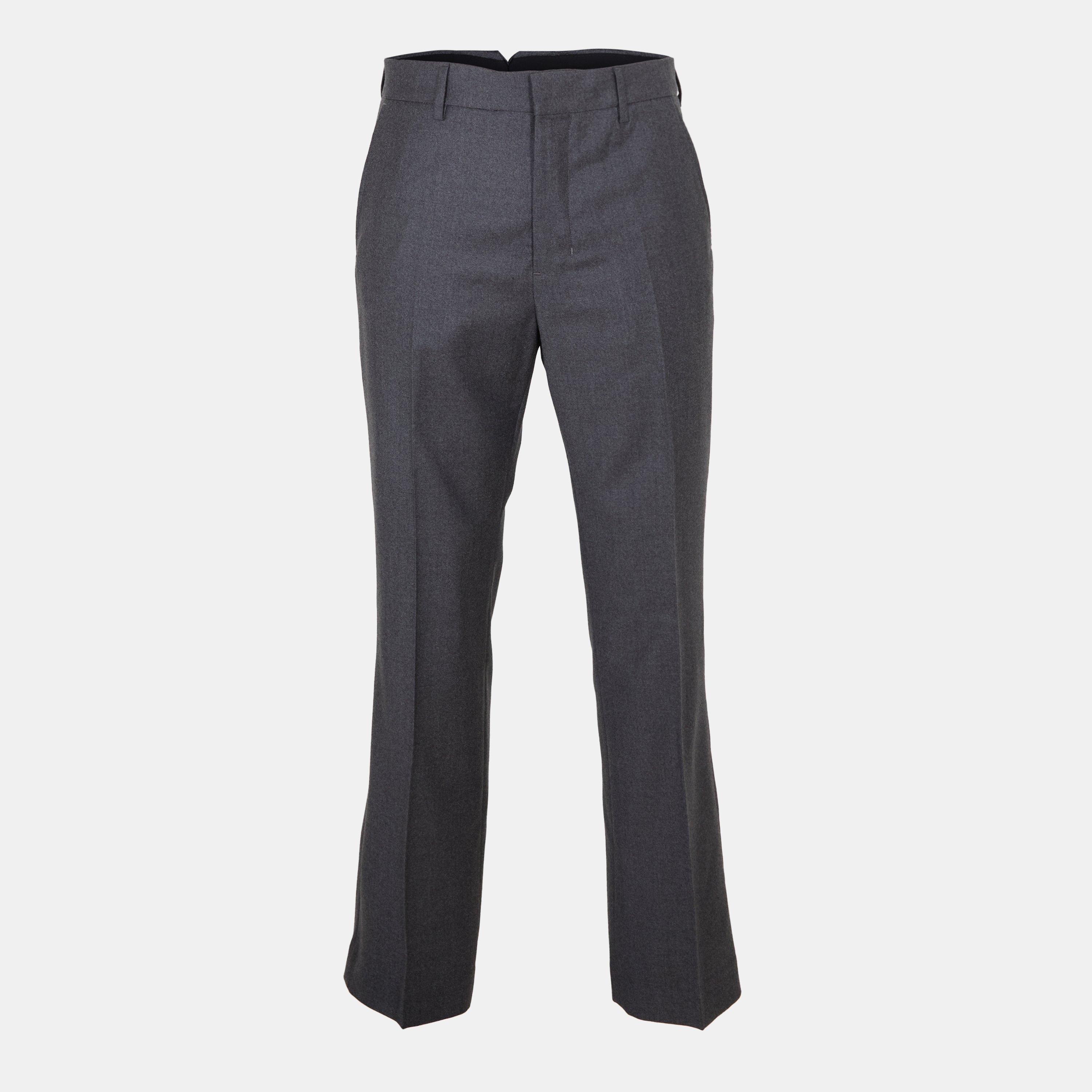 Ami Paris Men's Straight Leg Trousers - Anthracite 020 - Large
