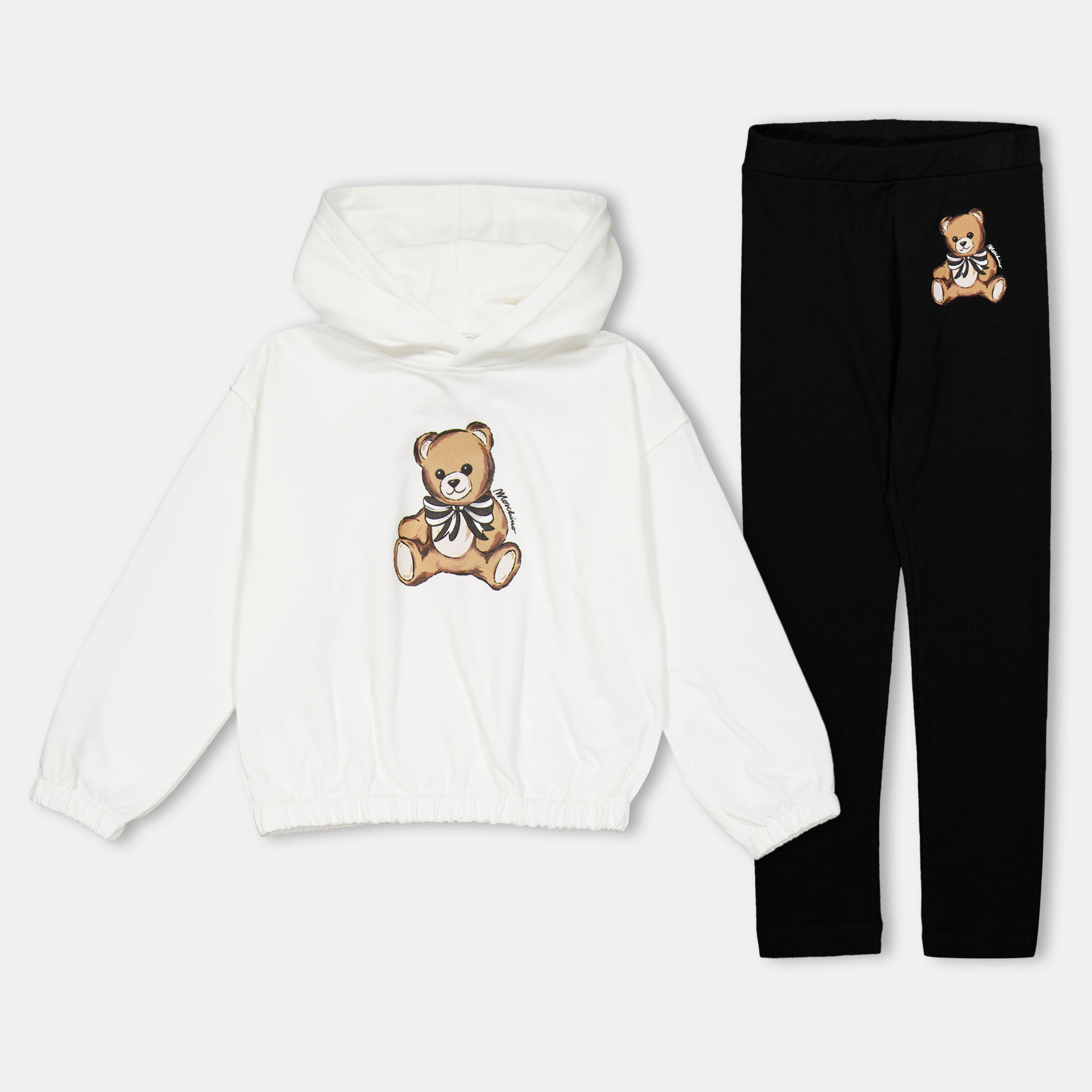 Wht/Black 83933 - Moschino - Kids' Italian-Made Bold Graphics Clothing Set - 1