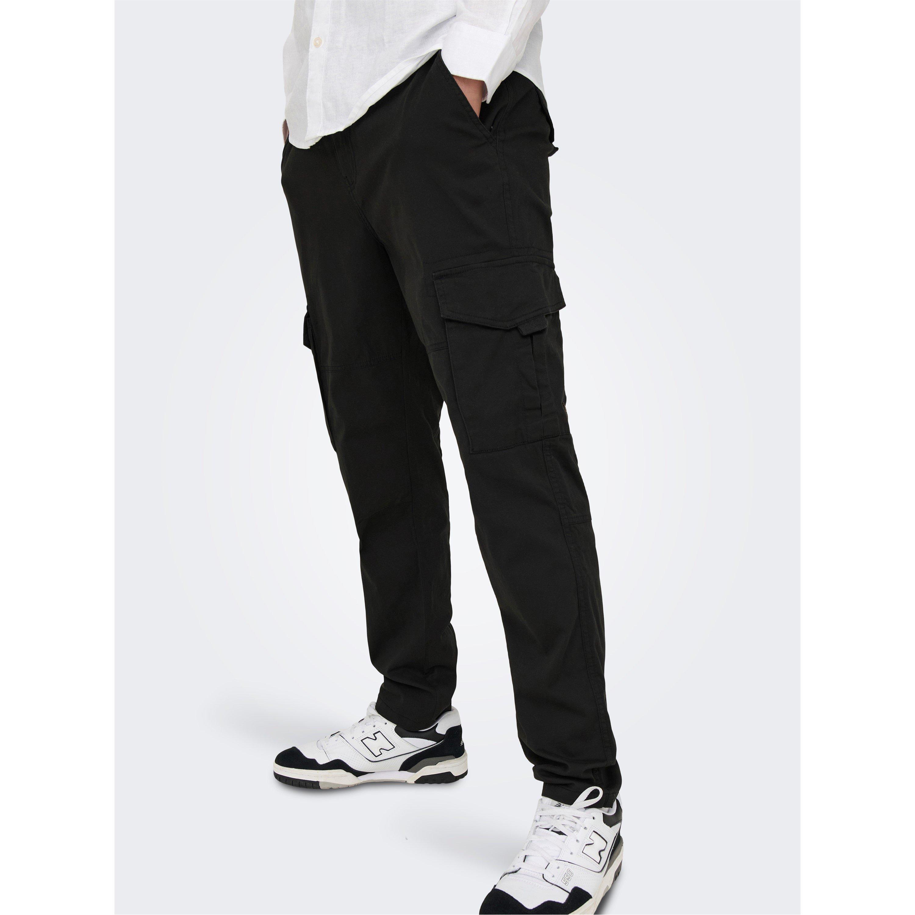 Black - Only and Sons - Dean Cargo Trousers - 4