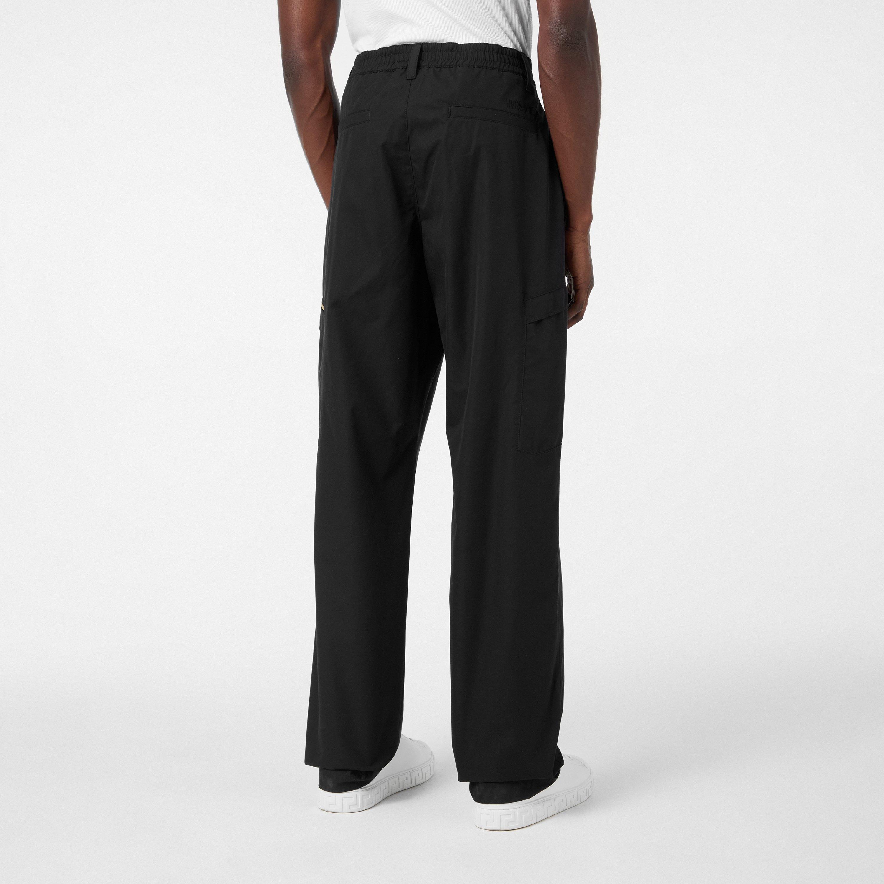 Black - Versace - Men's Straight Trousers - 4