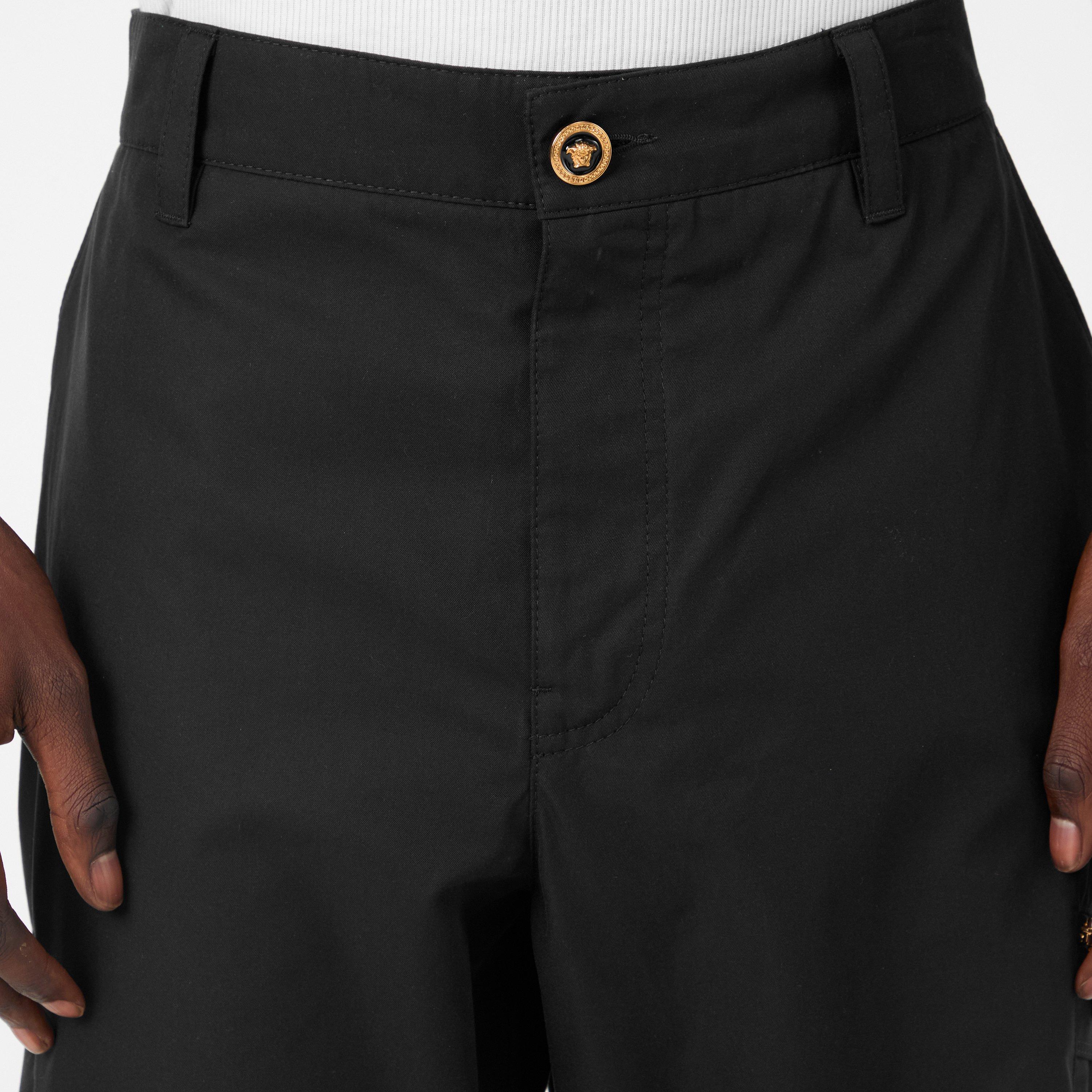 Black - Versace - Men's Straight Trousers - 5