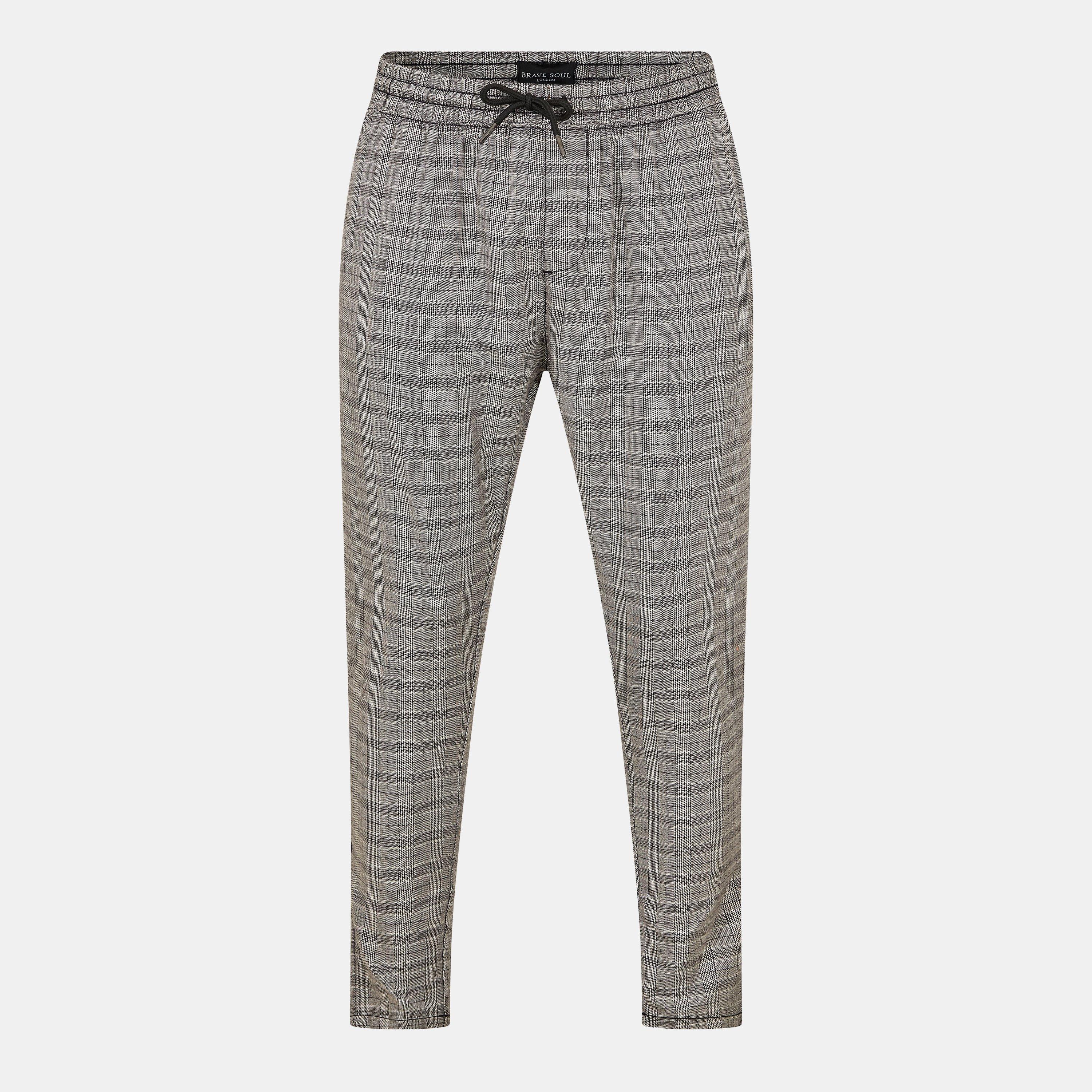 Mens Check Pants with Drawcord Waist