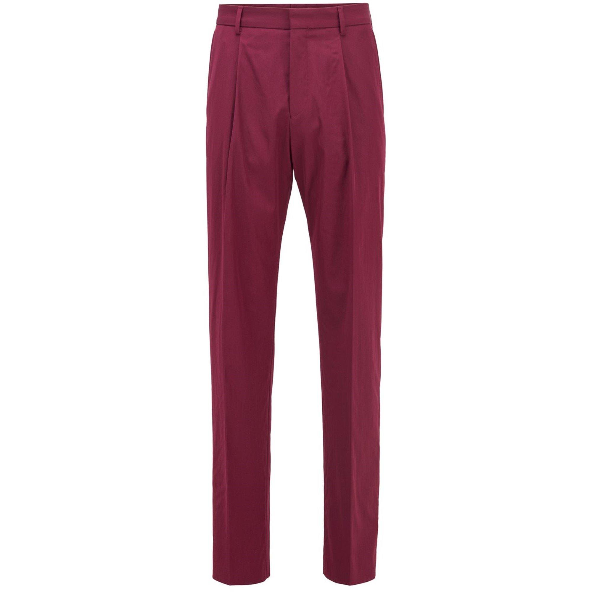 Boss Men's Pero Straight Trousers - Dark Pink - 36W R