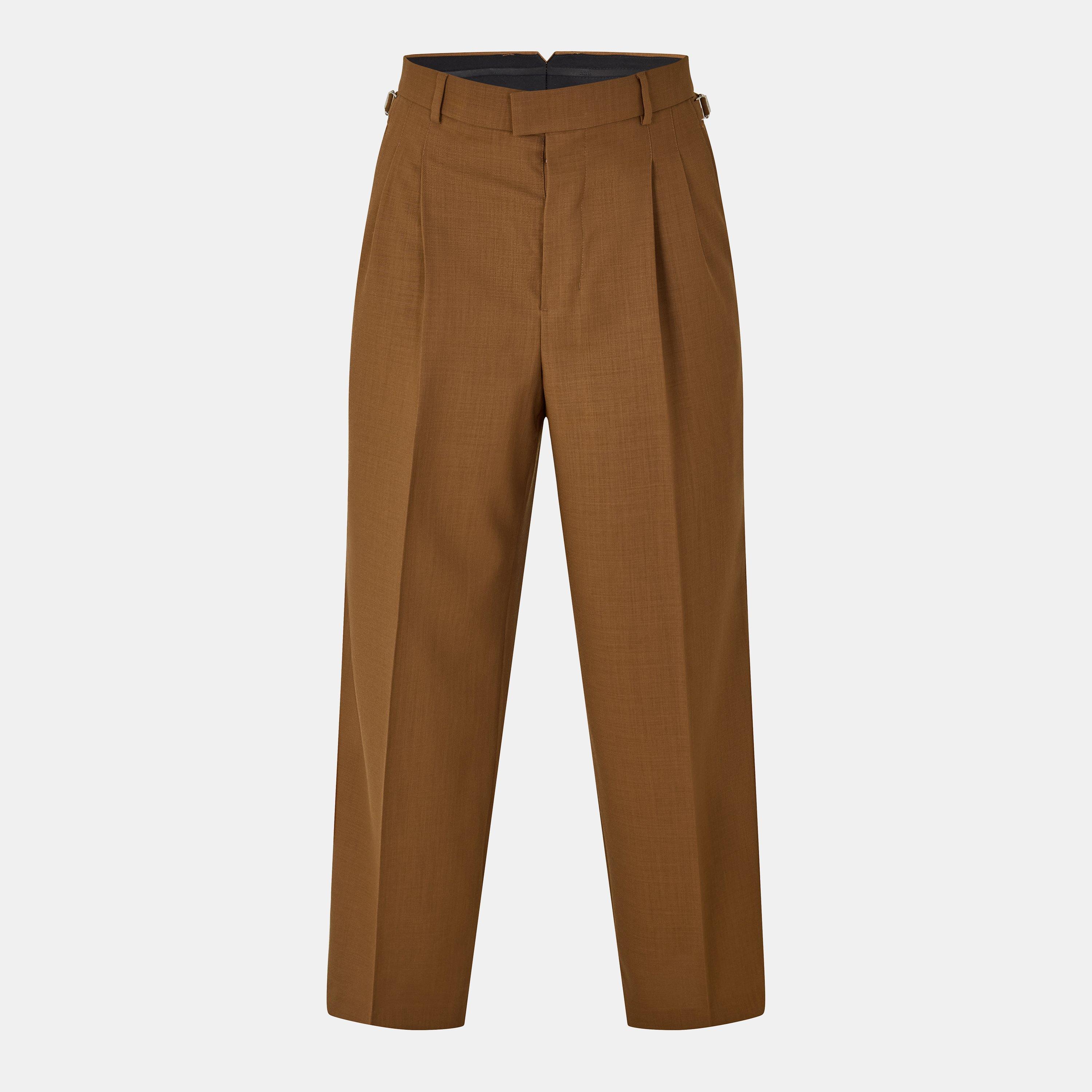 Ami Paris Men's Straight Leg Trousers - Noisette 216 - Medium