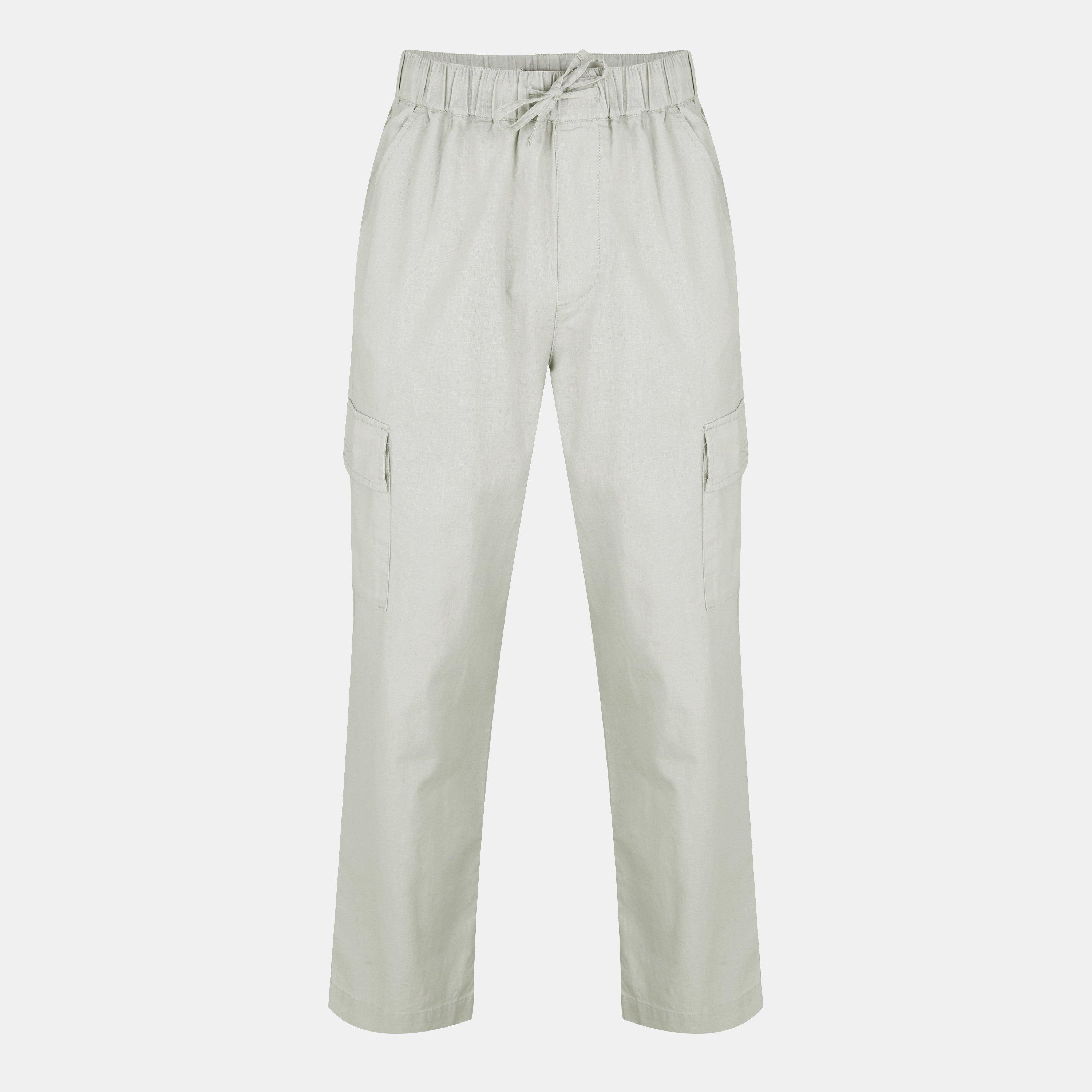 Jack Wills Men's Linen Cargo Trouser - Putty - Medium