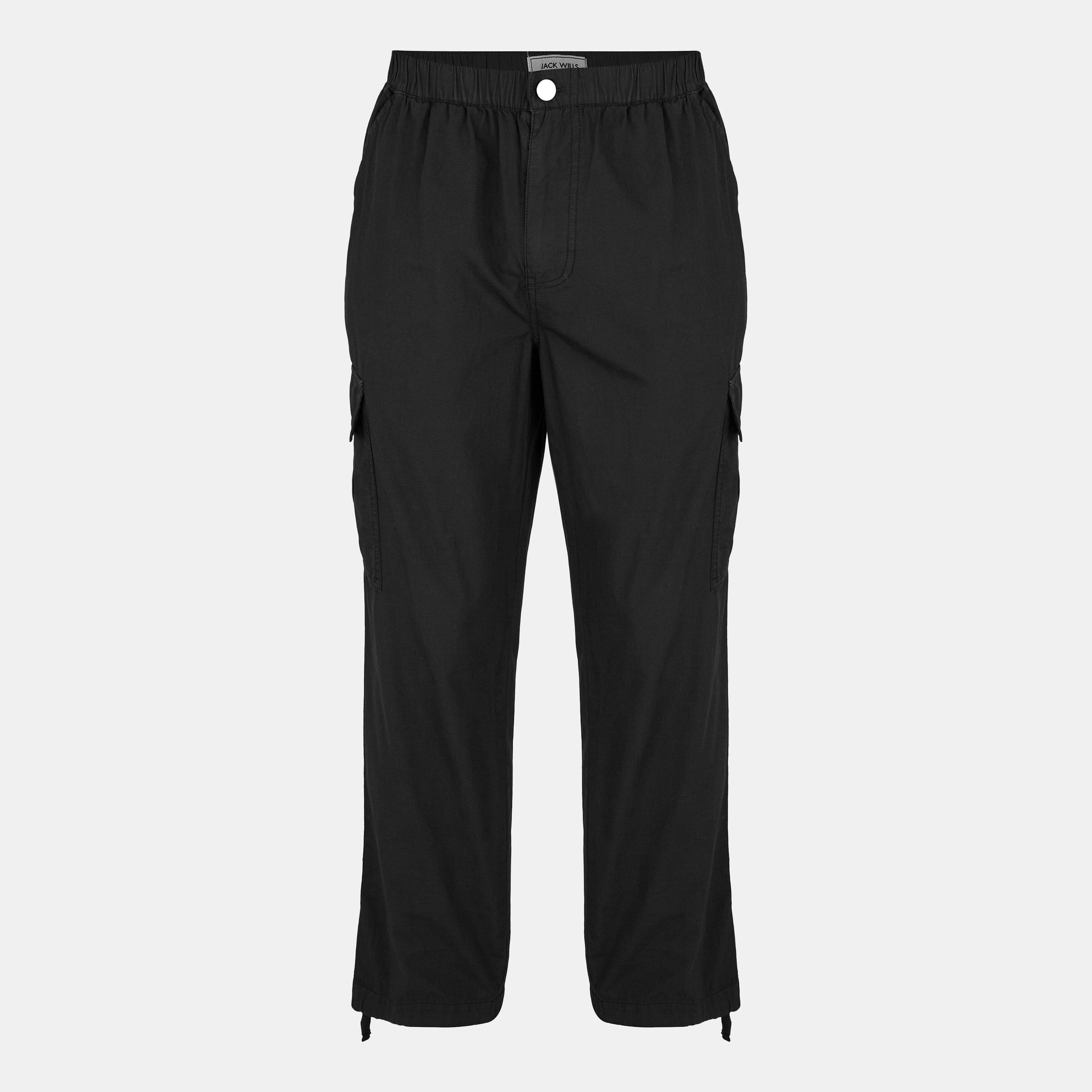 Zwart - Jack Wills - Men's Poplin Slim Fit Trousers - 1
