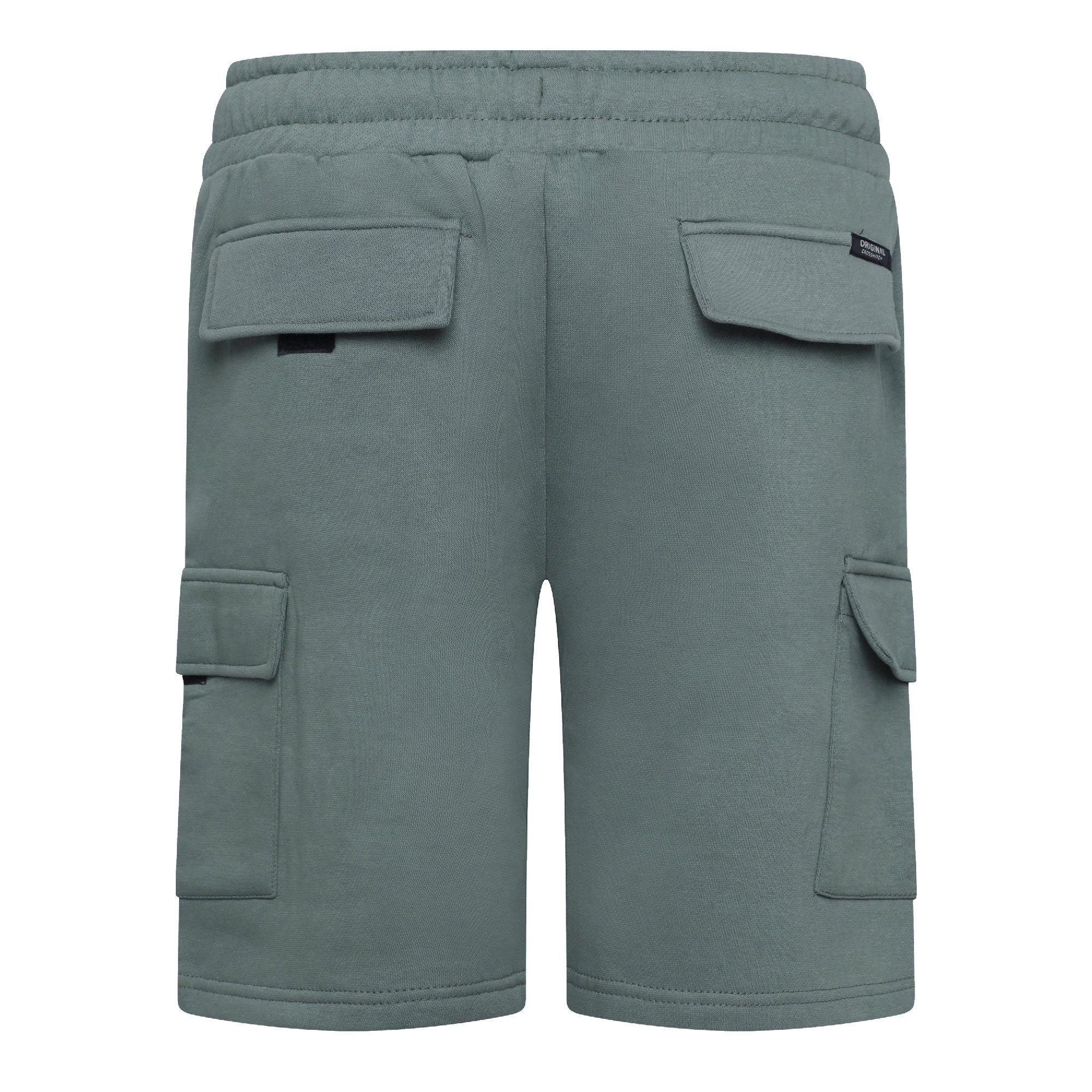 OLIVE - Crosshatch - Men's Bardon Cargo Cotton Shorts - 2