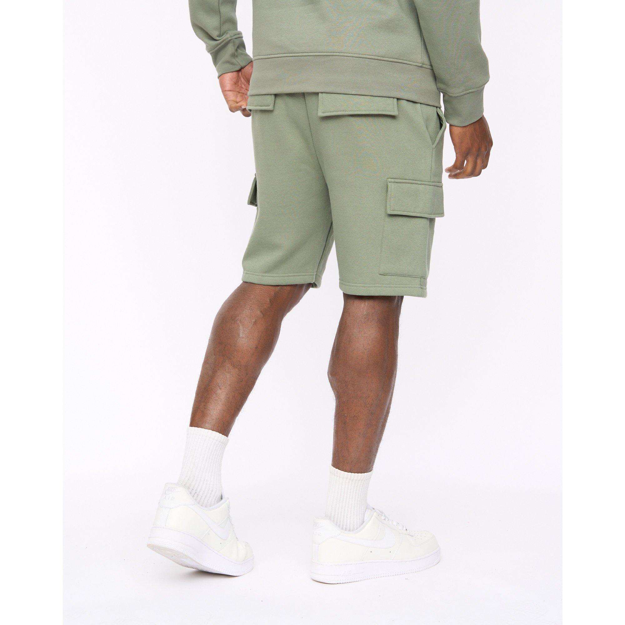 OLIVE - Crosshatch - Men's Bardon Cargo Cotton Shorts - 4