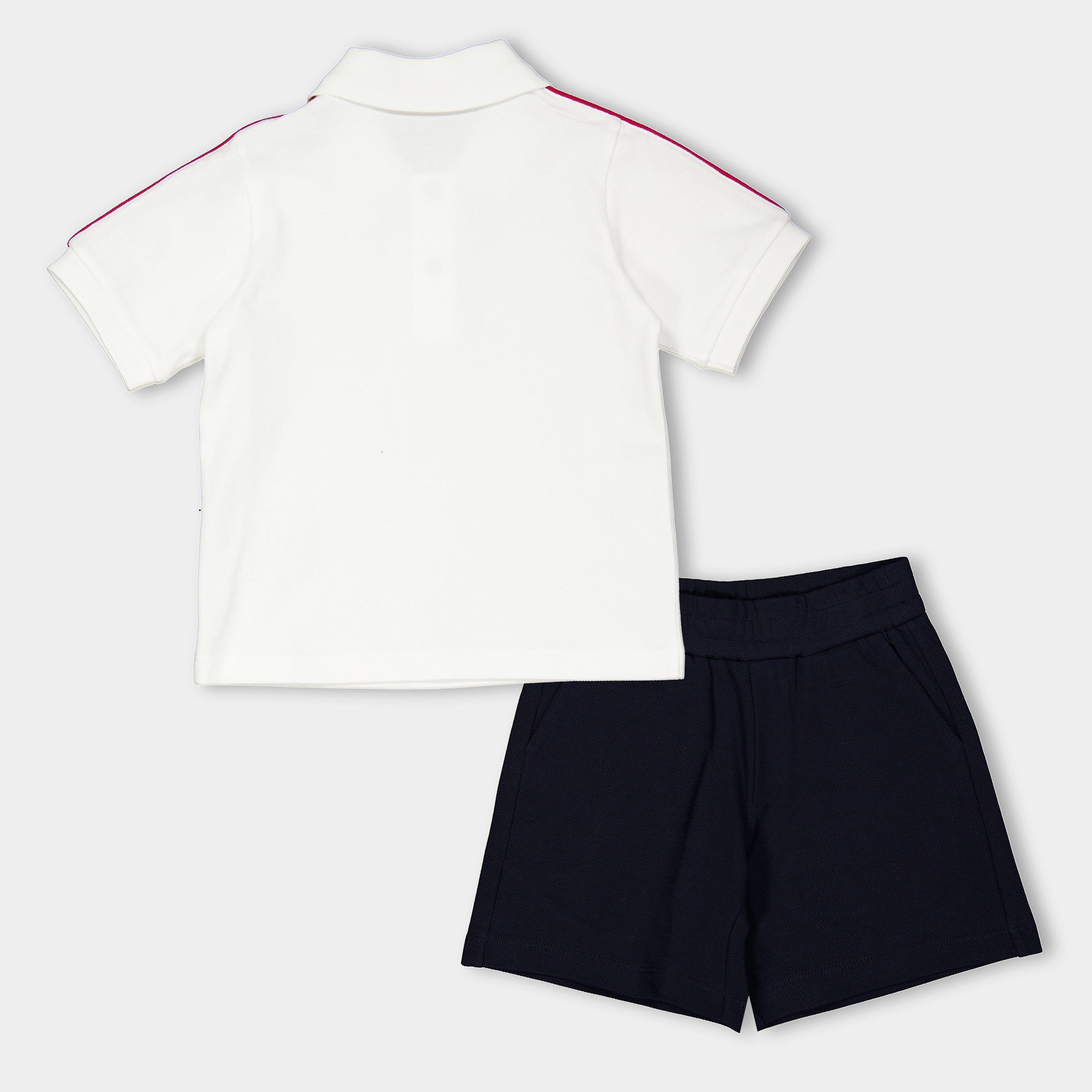 Wht/Nvy F07 - Moncler - Kids' Polo Shirt Clothing Set - 2