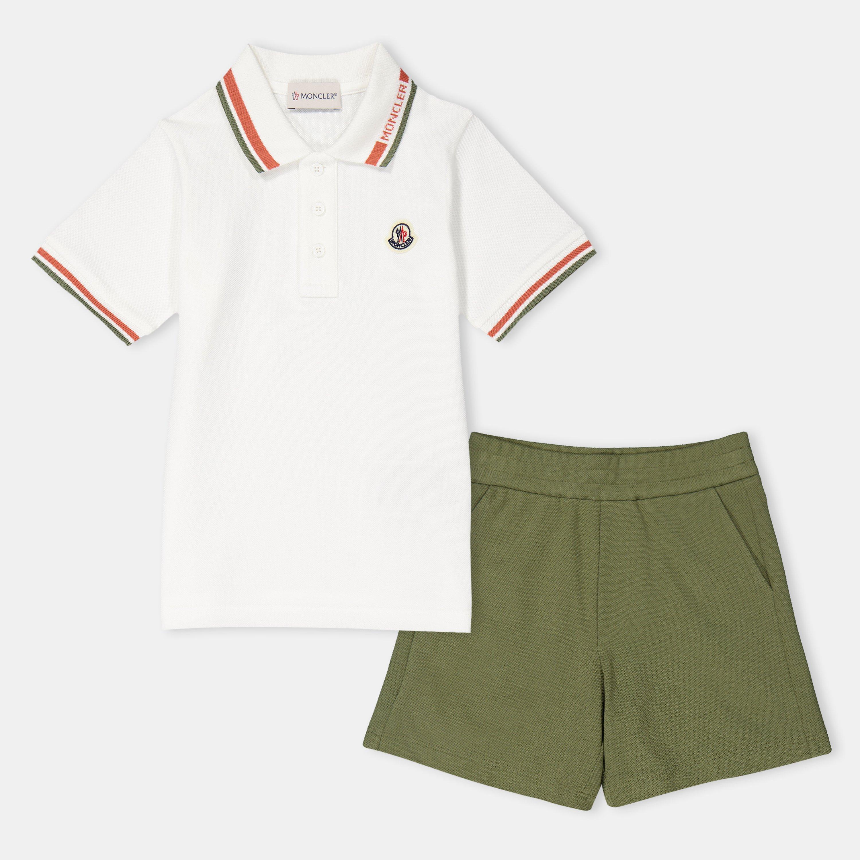 Moncler | Tipped Logo Polo Shirt And Shorts Set Juniors