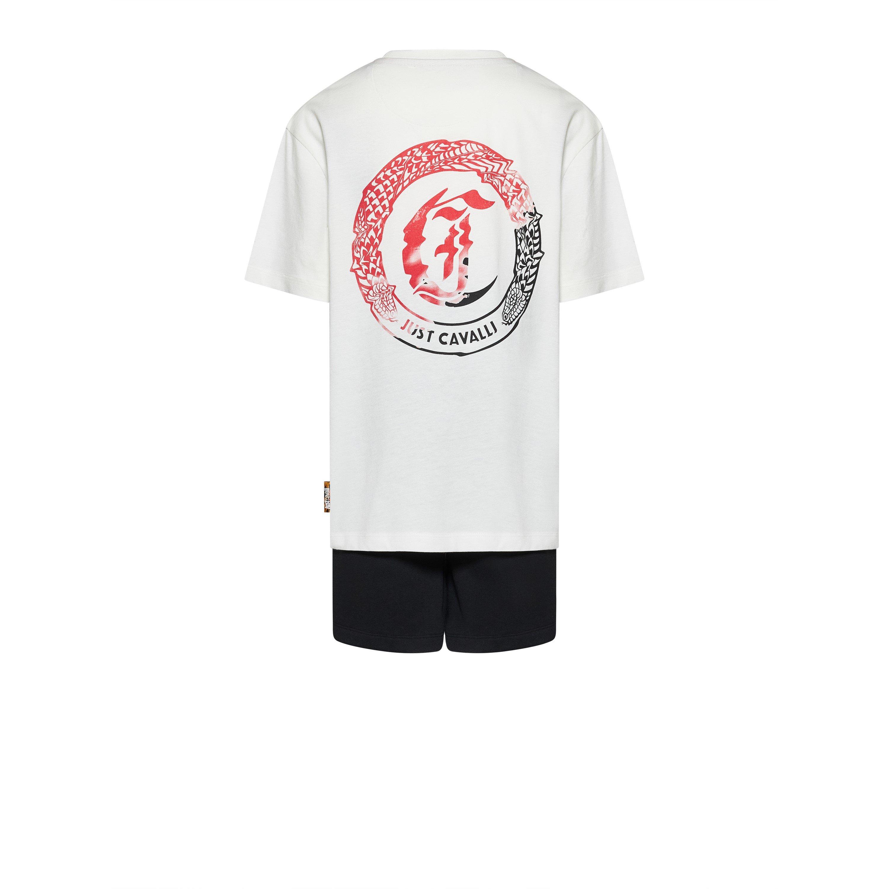 Roberto Cavalli  Kids ' T-Shirt And Shorts Set - White_cd/B - 6Y