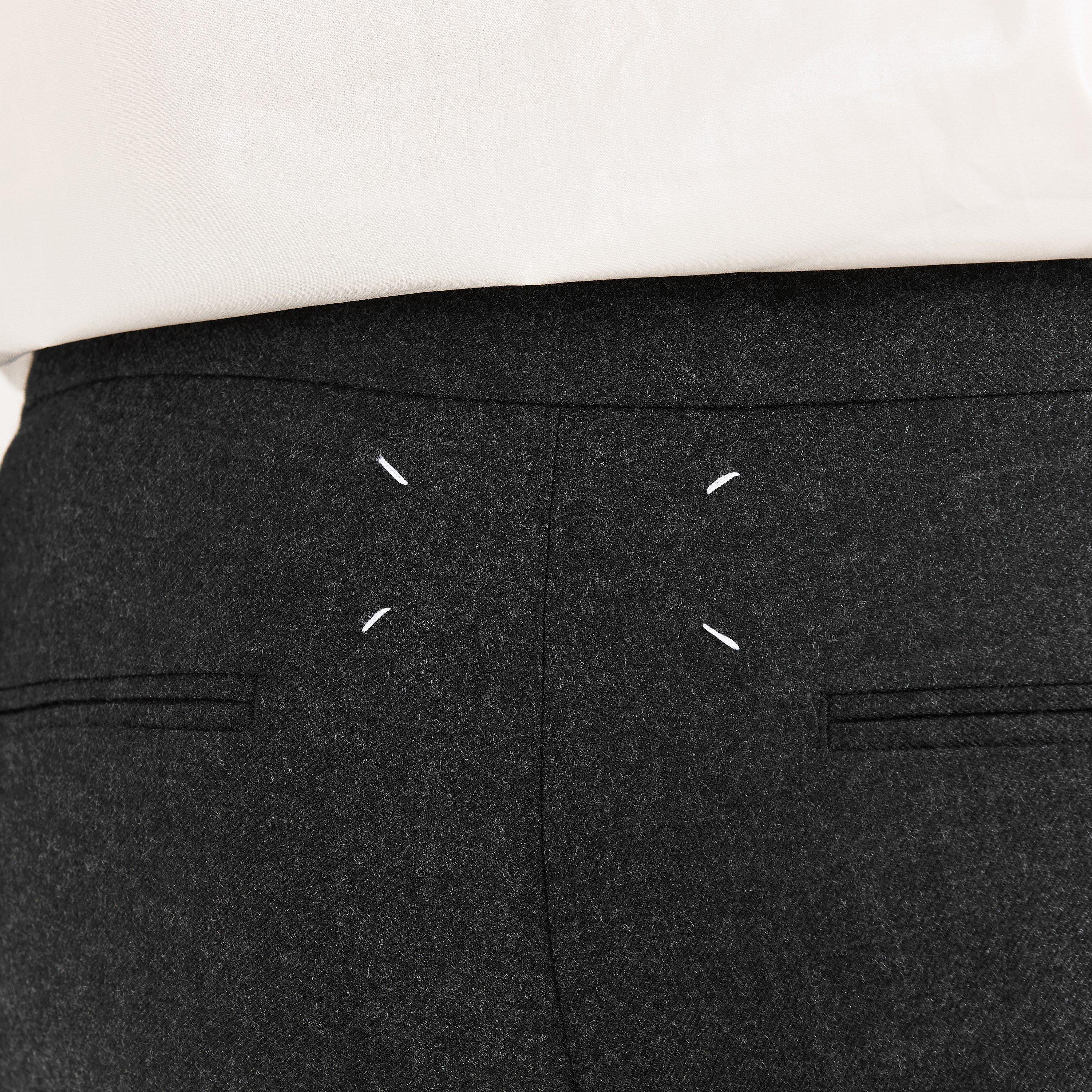 Charcoal Mel - Maison Margiela - Men's Wool Flannel Straight Leg Trousers - 5