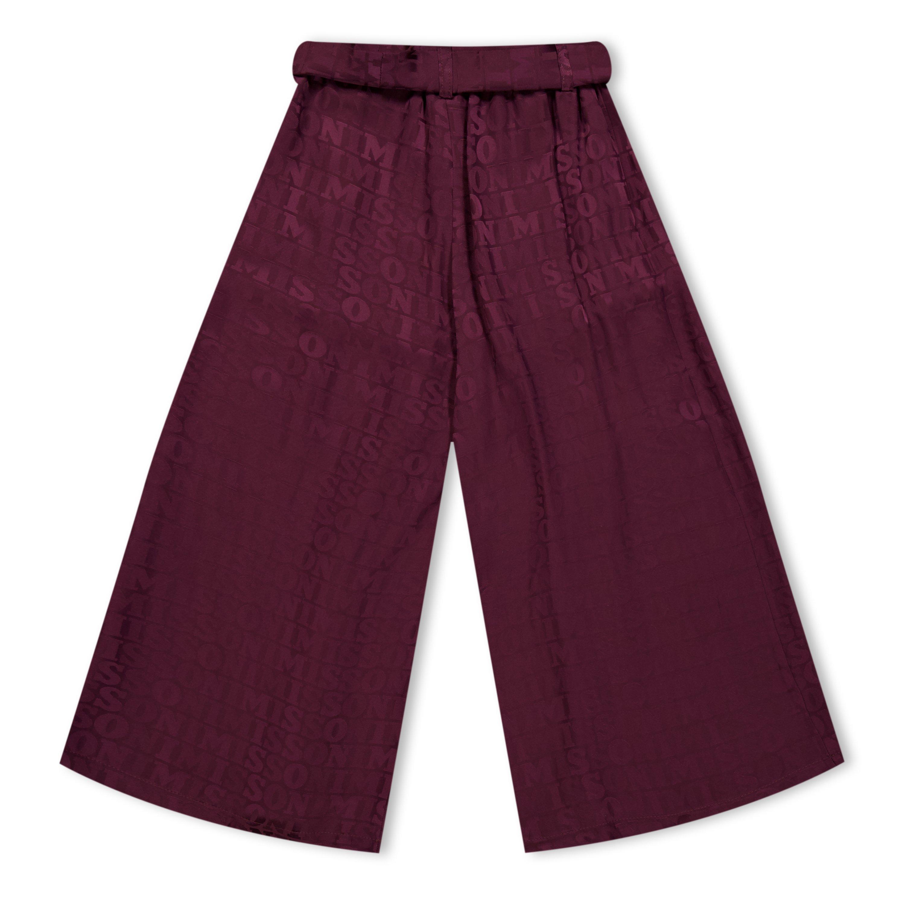 Plum - Missoni - Kids' Bow Wide Wide Leg Straight Leg Trousers - 2