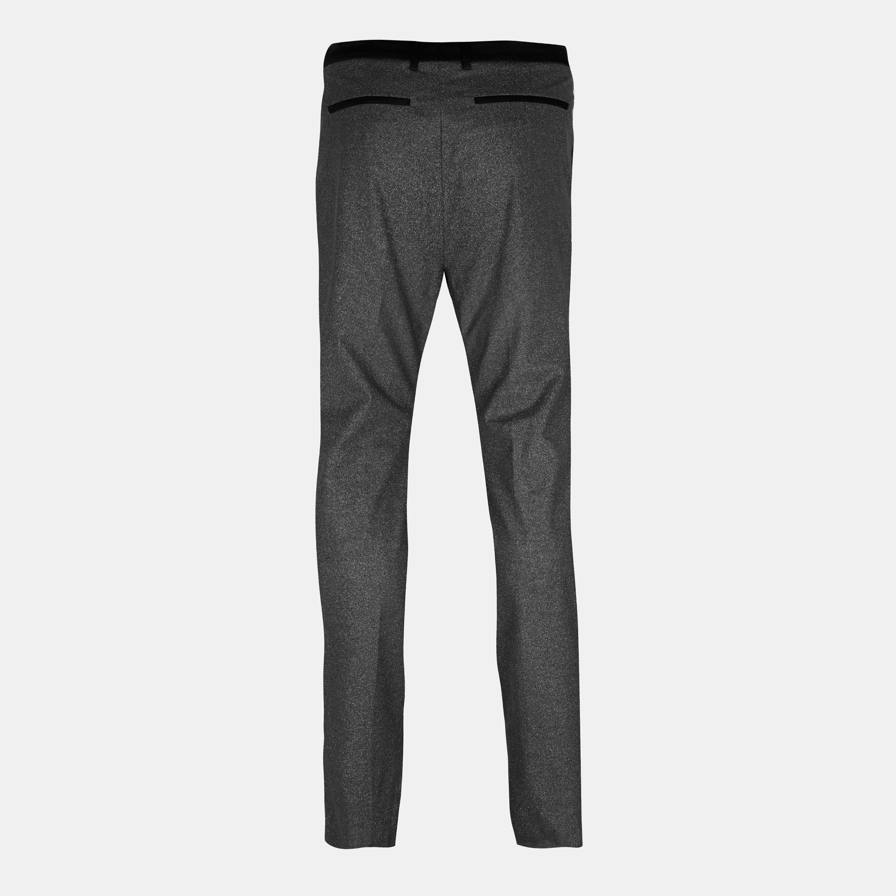 Silver/Black - Off White - Men's Skinny Trousers, Skinny Fit - 2