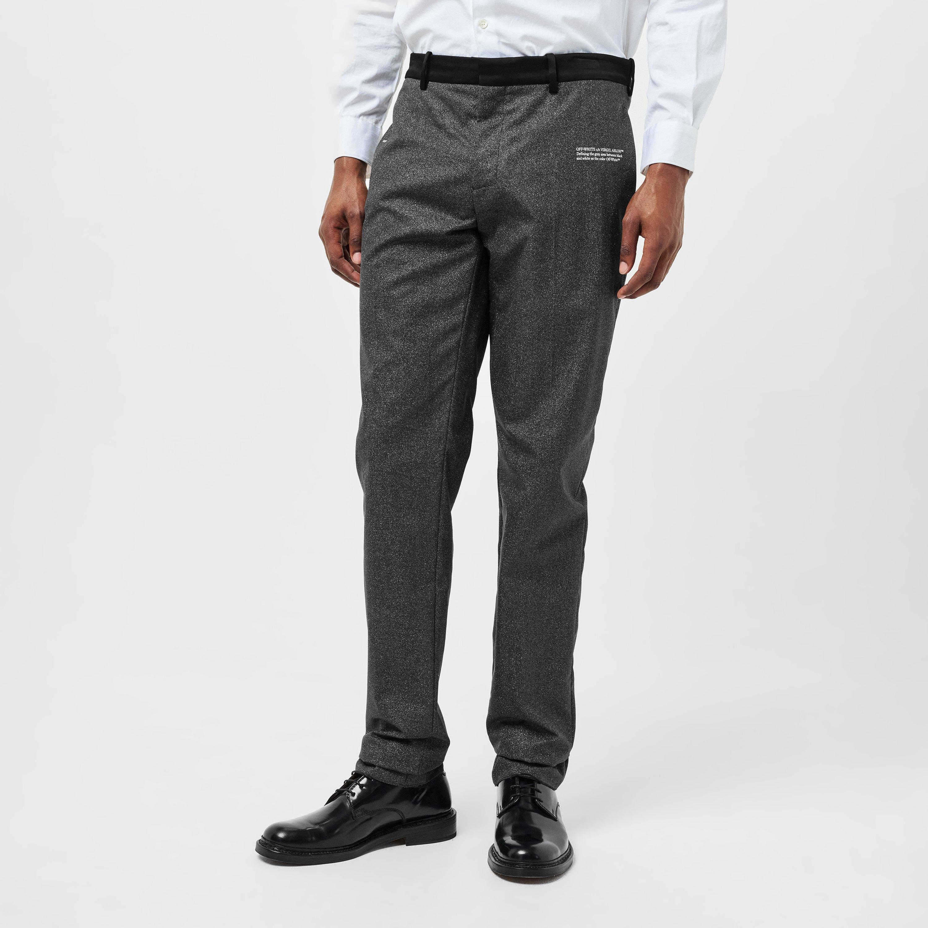 Silver/Black - Off White - Men's Skinny Trousers, Skinny Fit - 3