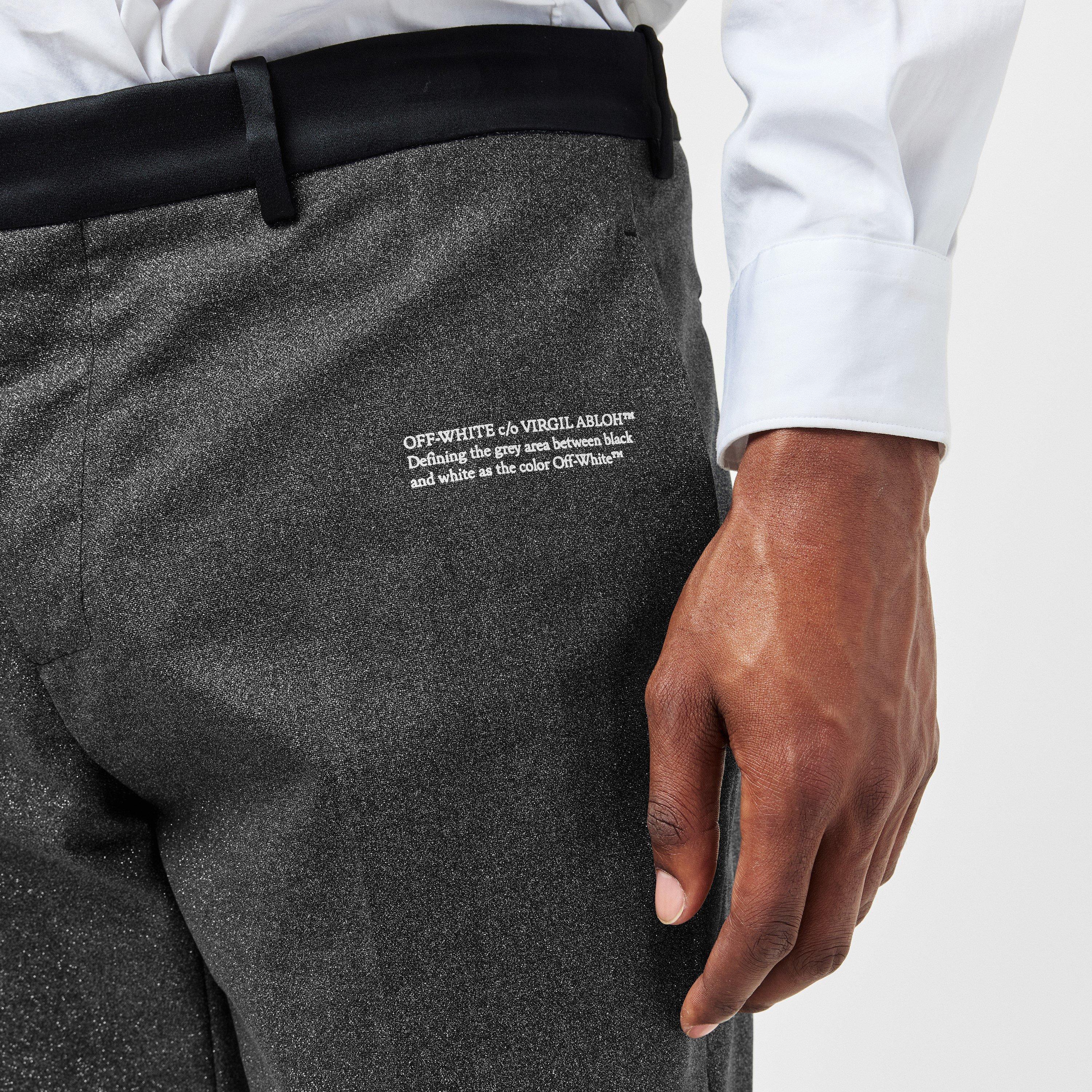 Silver/Black - Off White - Men's Skinny Trousers, Skinny Fit - 5