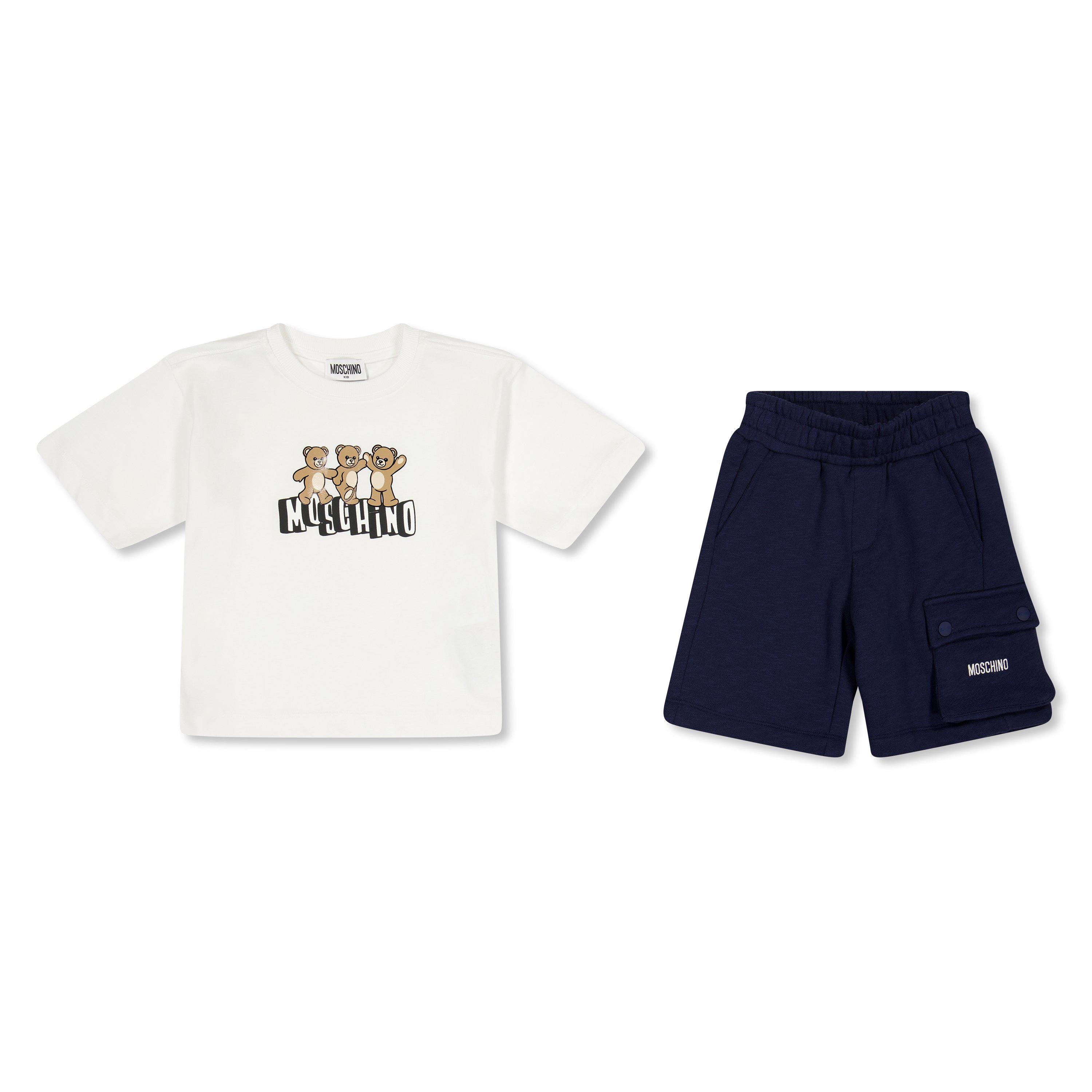 Wht Blue 83240 - Moschino - Kids' T-Shirt and Shorts Set - 1