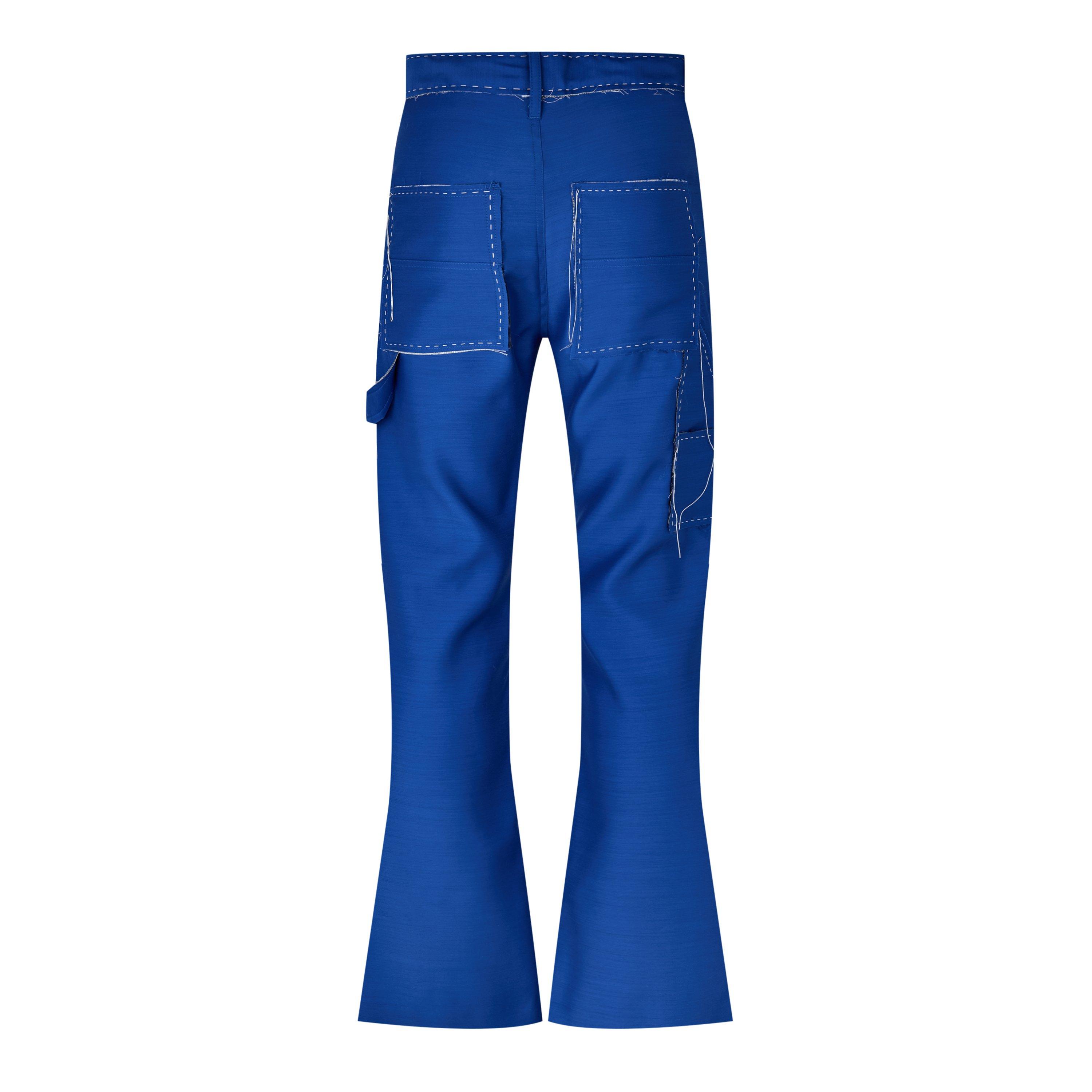 Blue/Black - Off White - Men's Flaired Straight Trousers - 2