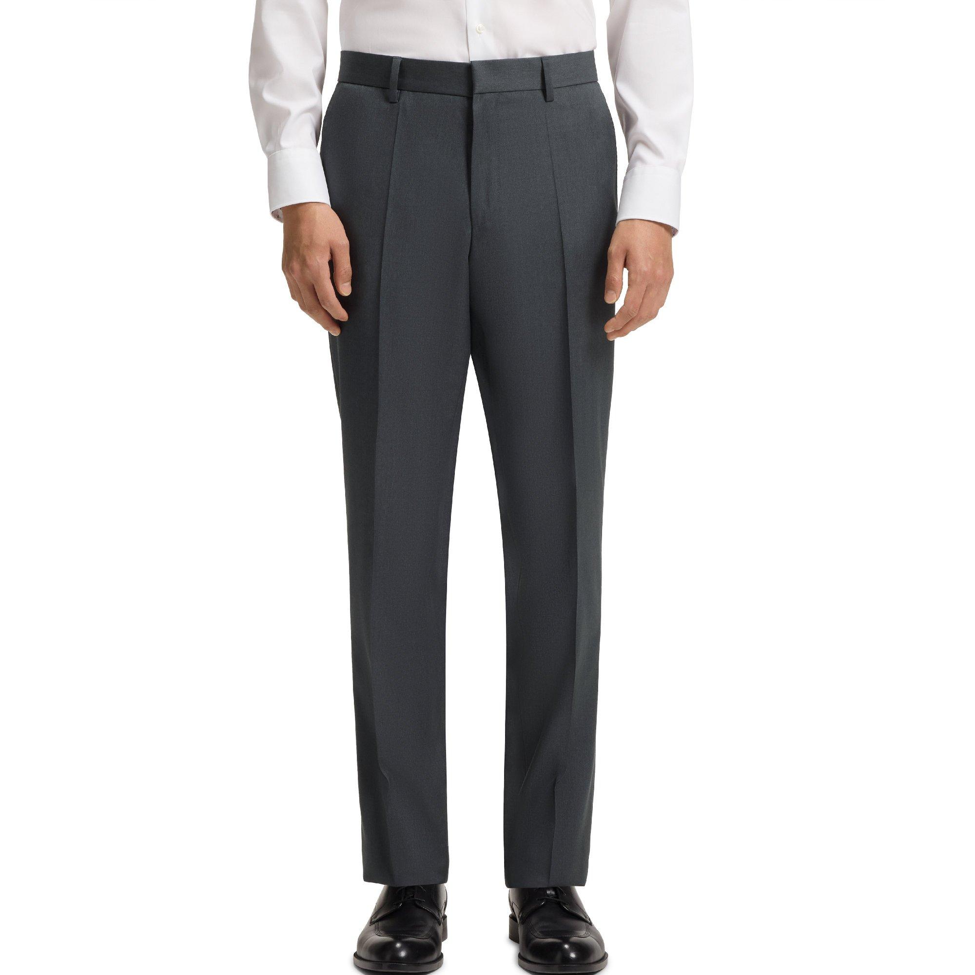 Dark Grey - Boss - Men's H Lenon Straight Leg Trousers - 1