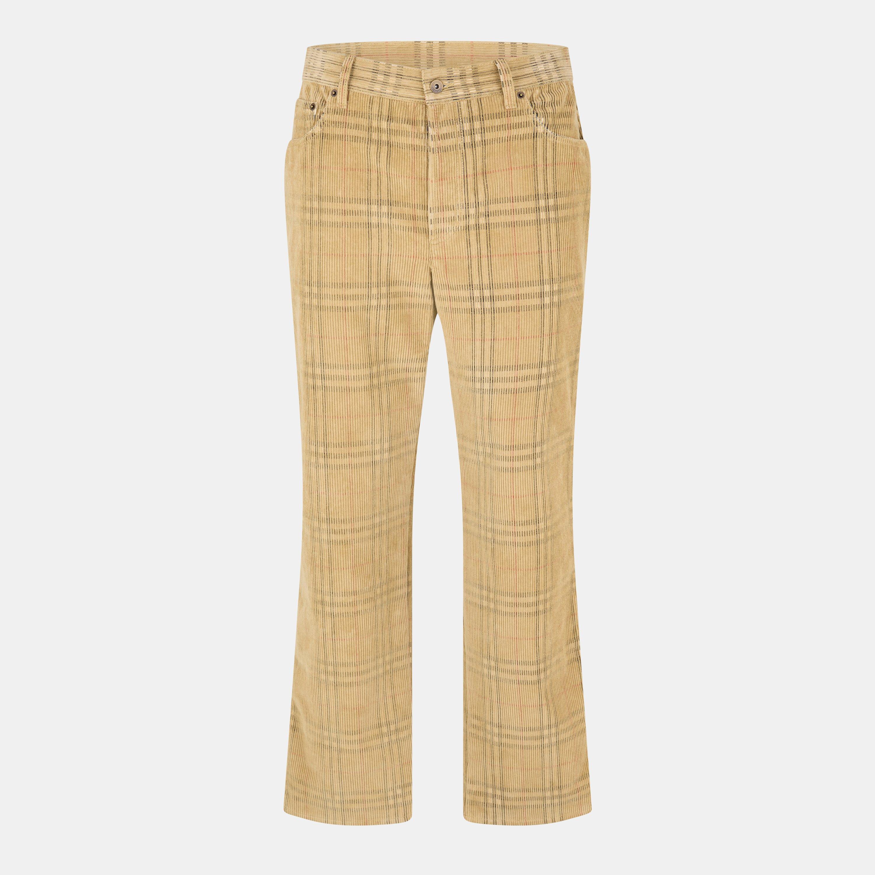 Burberry Men's Check Straight Leg Trouser - Sand - L