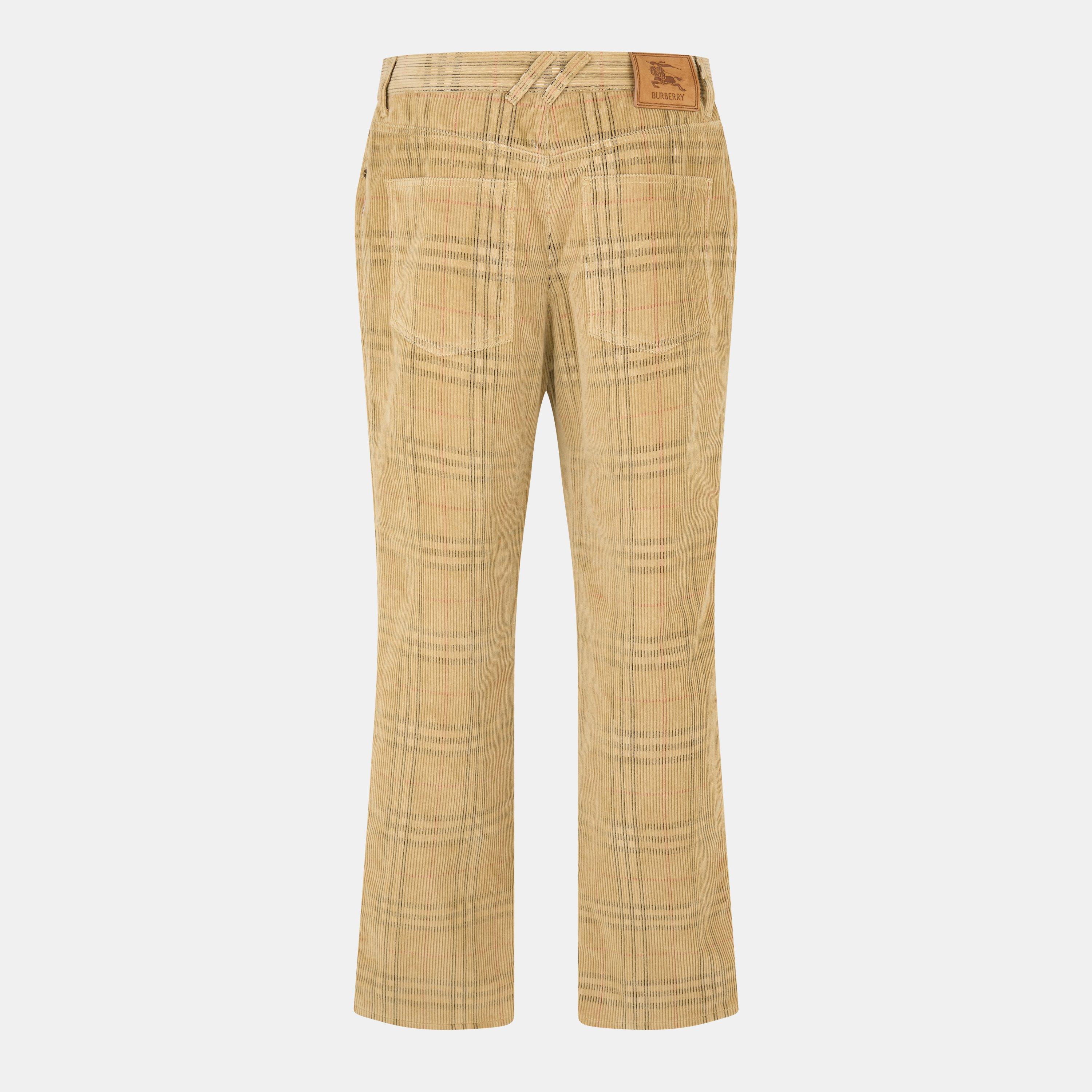Sand - Burberry - Men's Burberry Check Straight Leg Trouser - 2