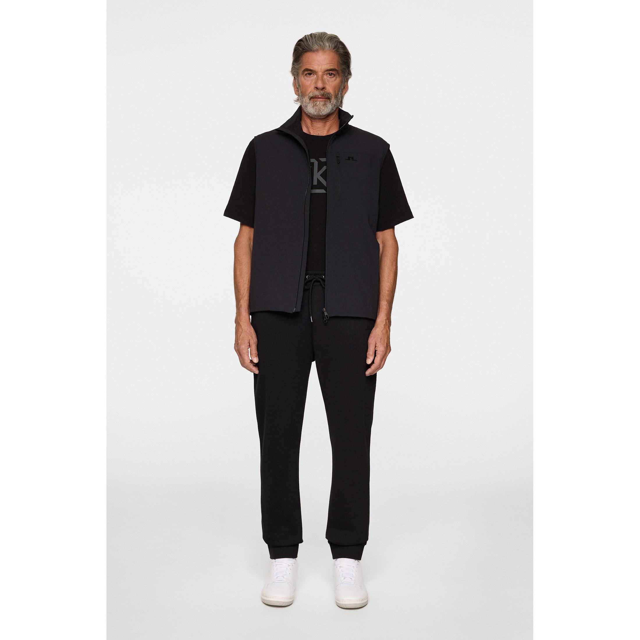 Black - J Lindeberg - Men's Alpha Open Hem Jersey Joggers - 4