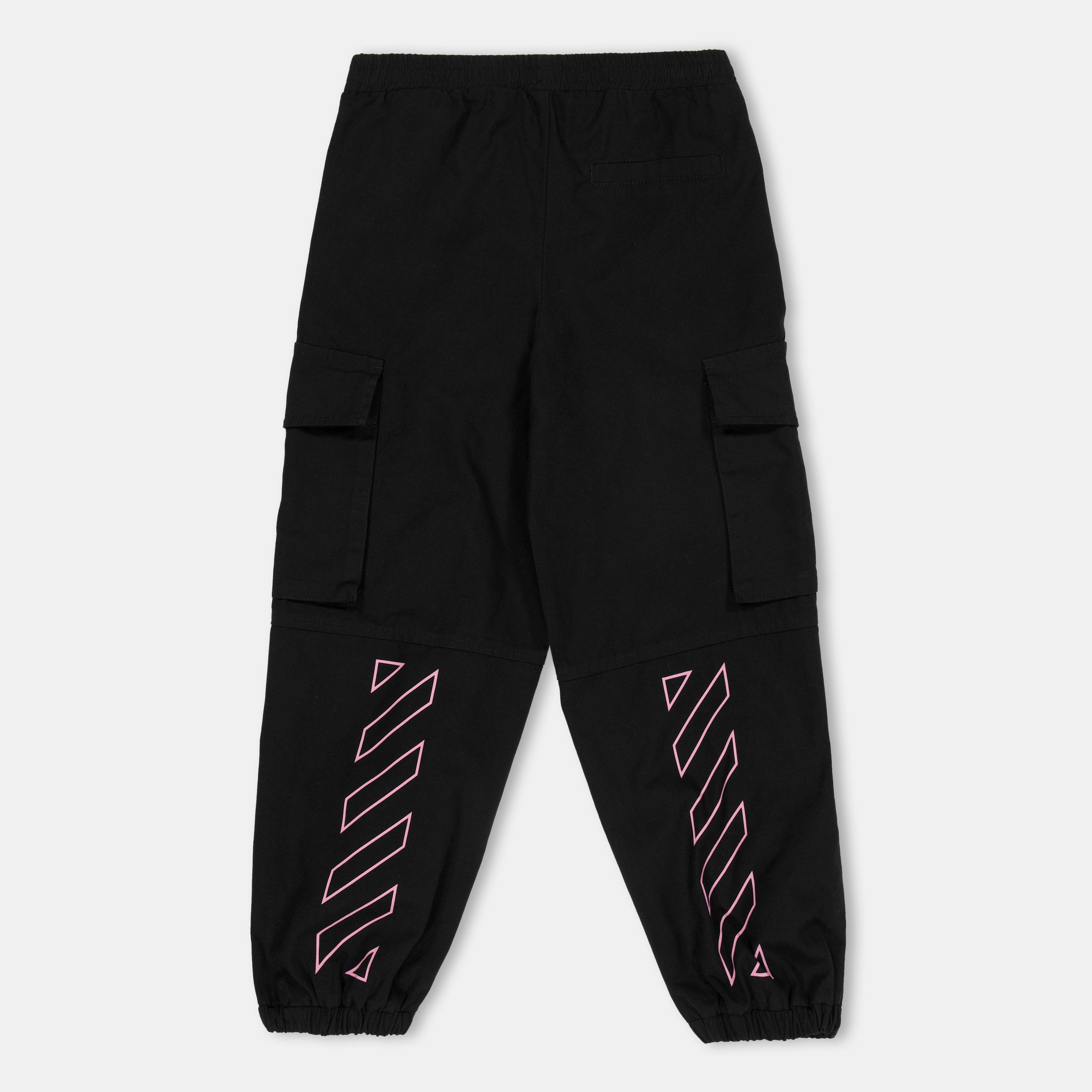 Black/Pink - Off White - Kids Cargo Trousers - 2