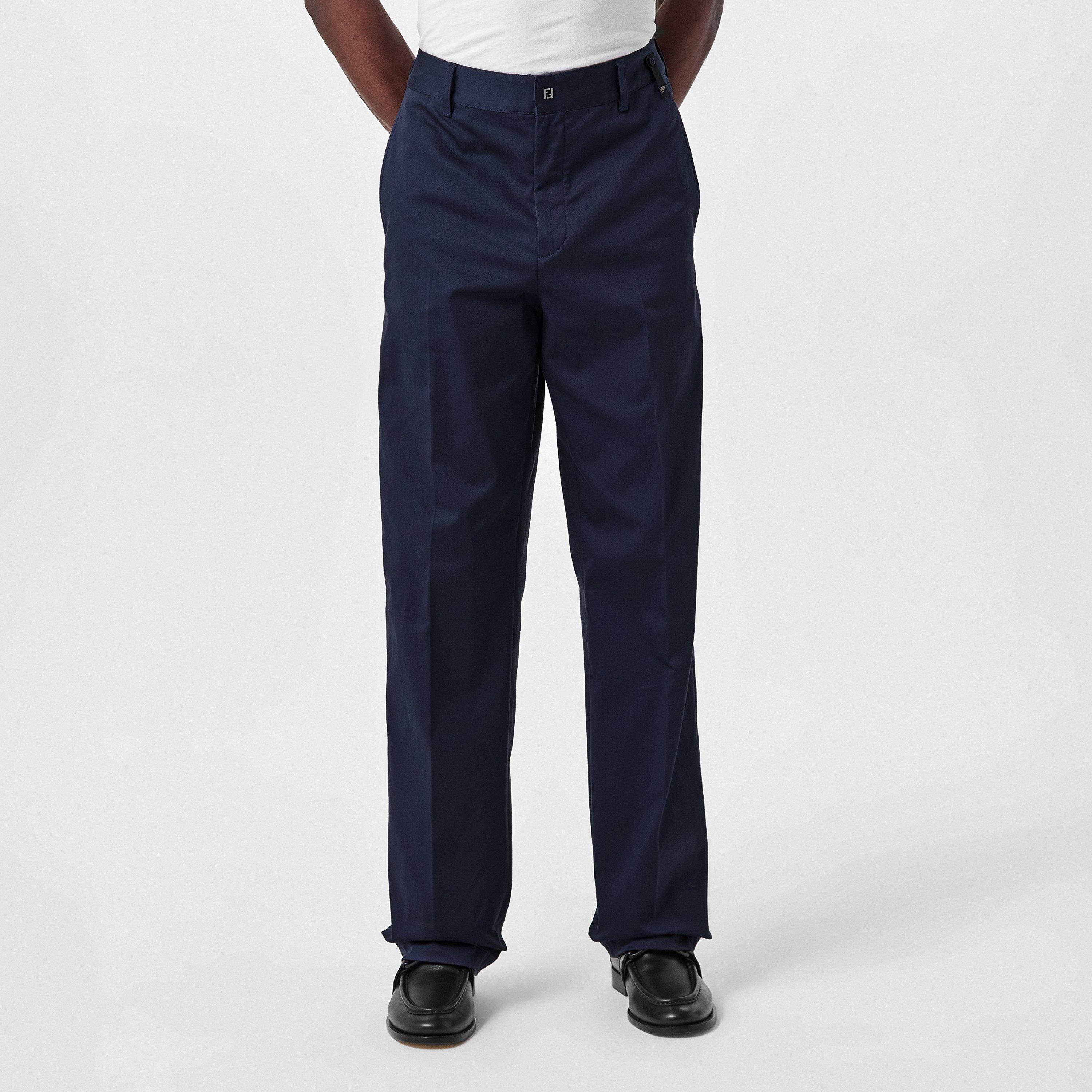 Blue - Fendi - Gabardine Trousers - 3